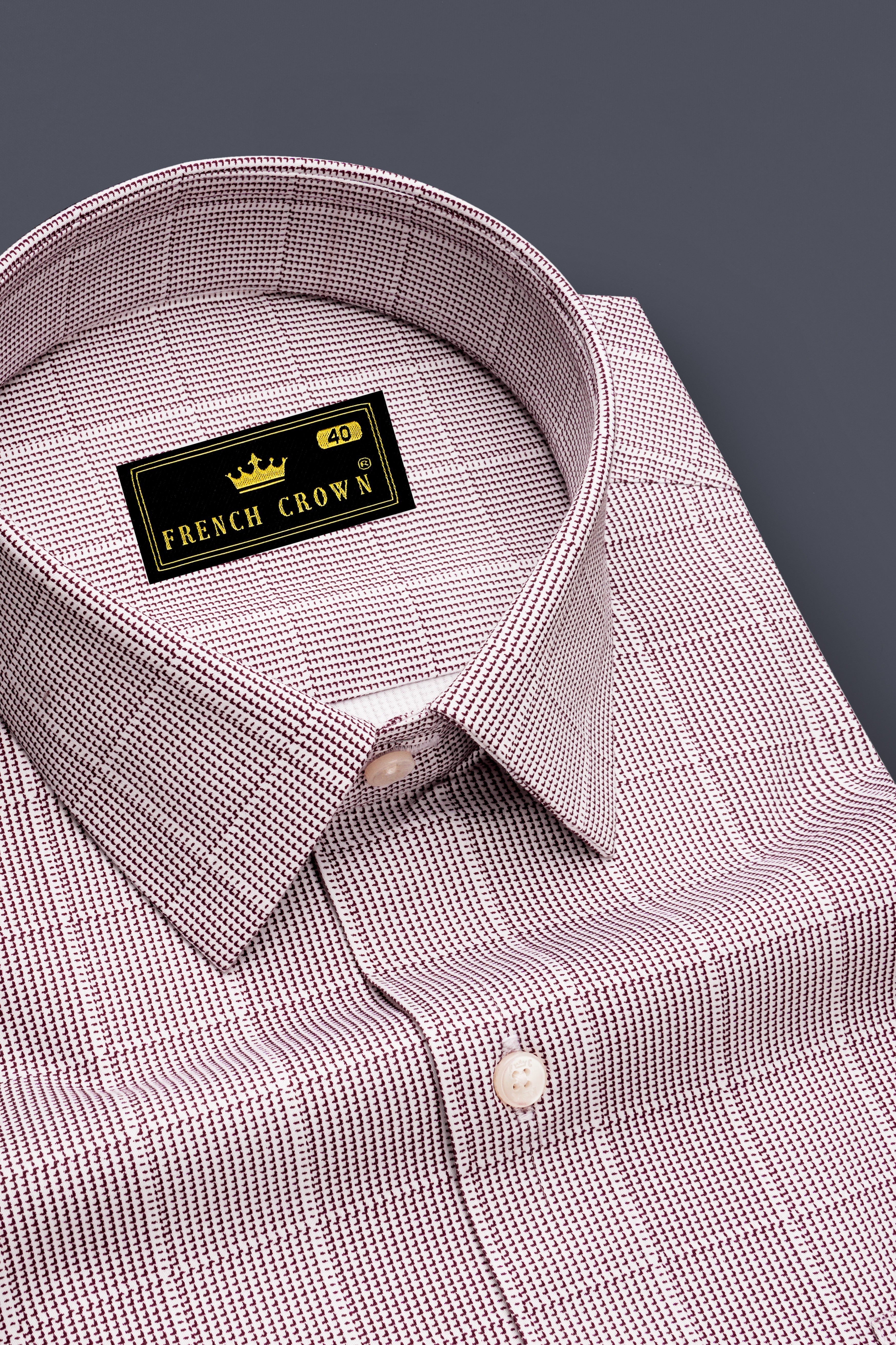 Crimson-Berry Maroon Plaid Subtle Sheen Super Soft Premium Cotton Dress Shirt