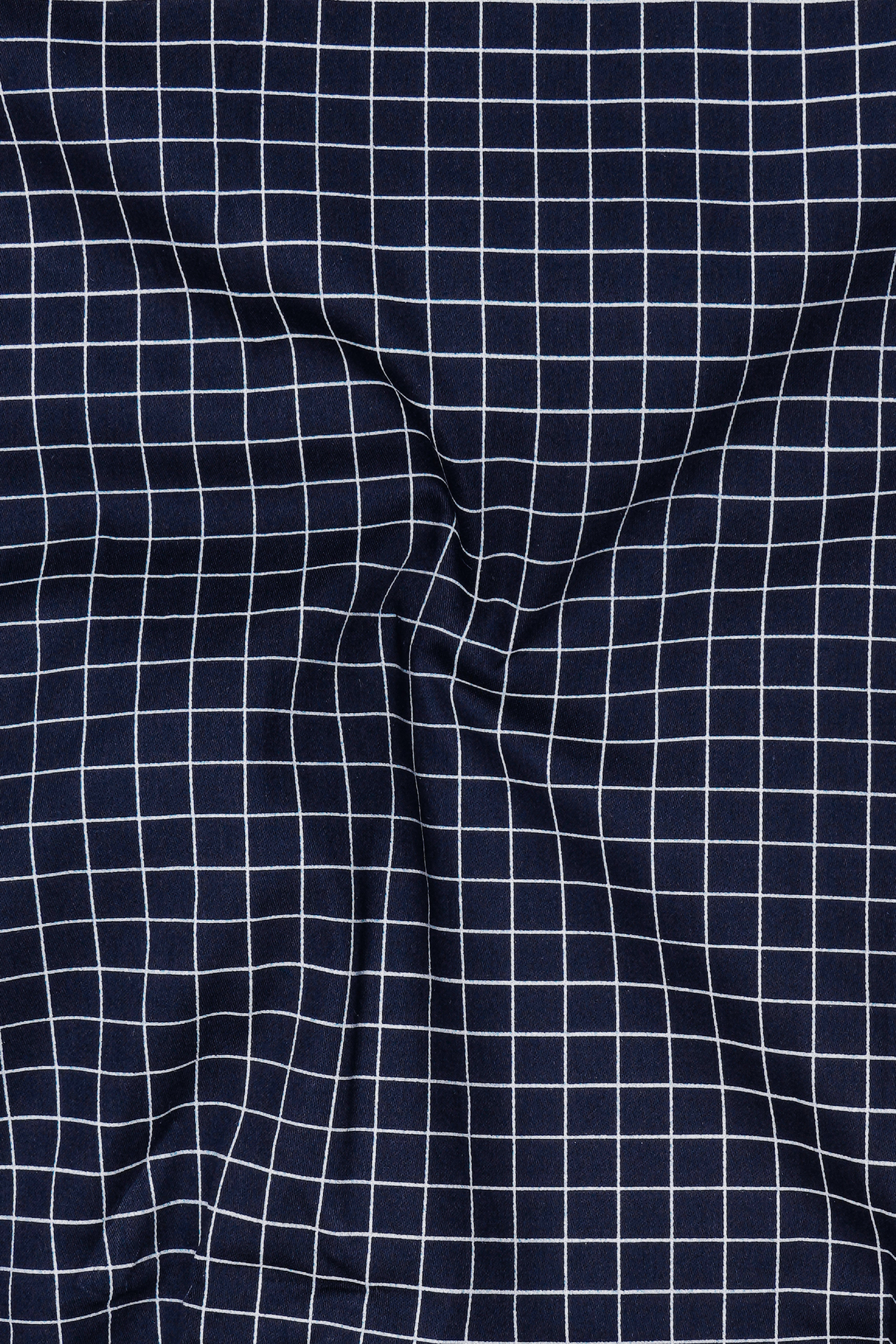 Drift-Cinder Blue And Bright White Plaid Subtle Sheen Super Soft Premium Cotton Dress Shirt