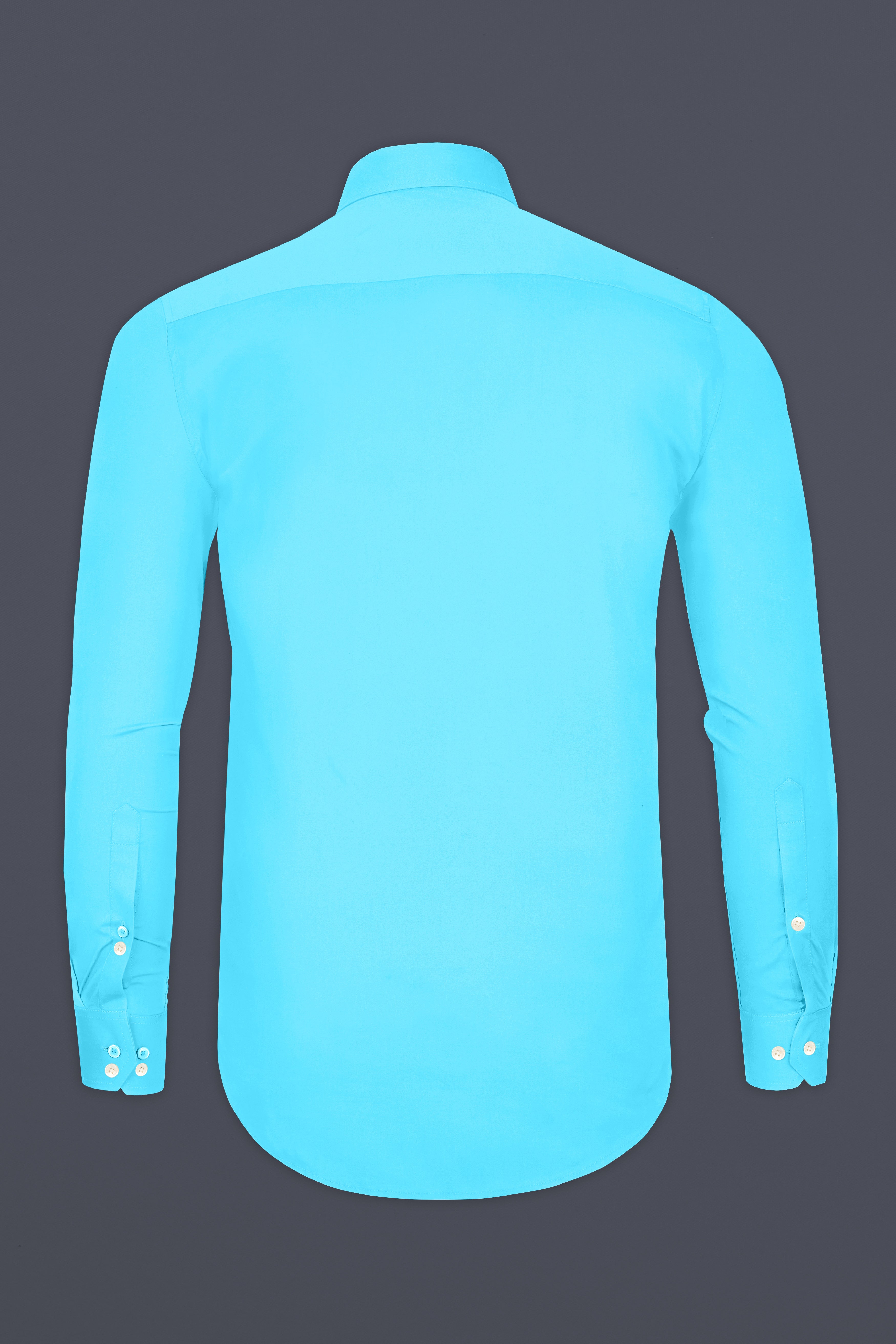 Azure-Columbia Blue Subtle Sheen Super Soft Premium Cotton Tuxedo Dress Shirt