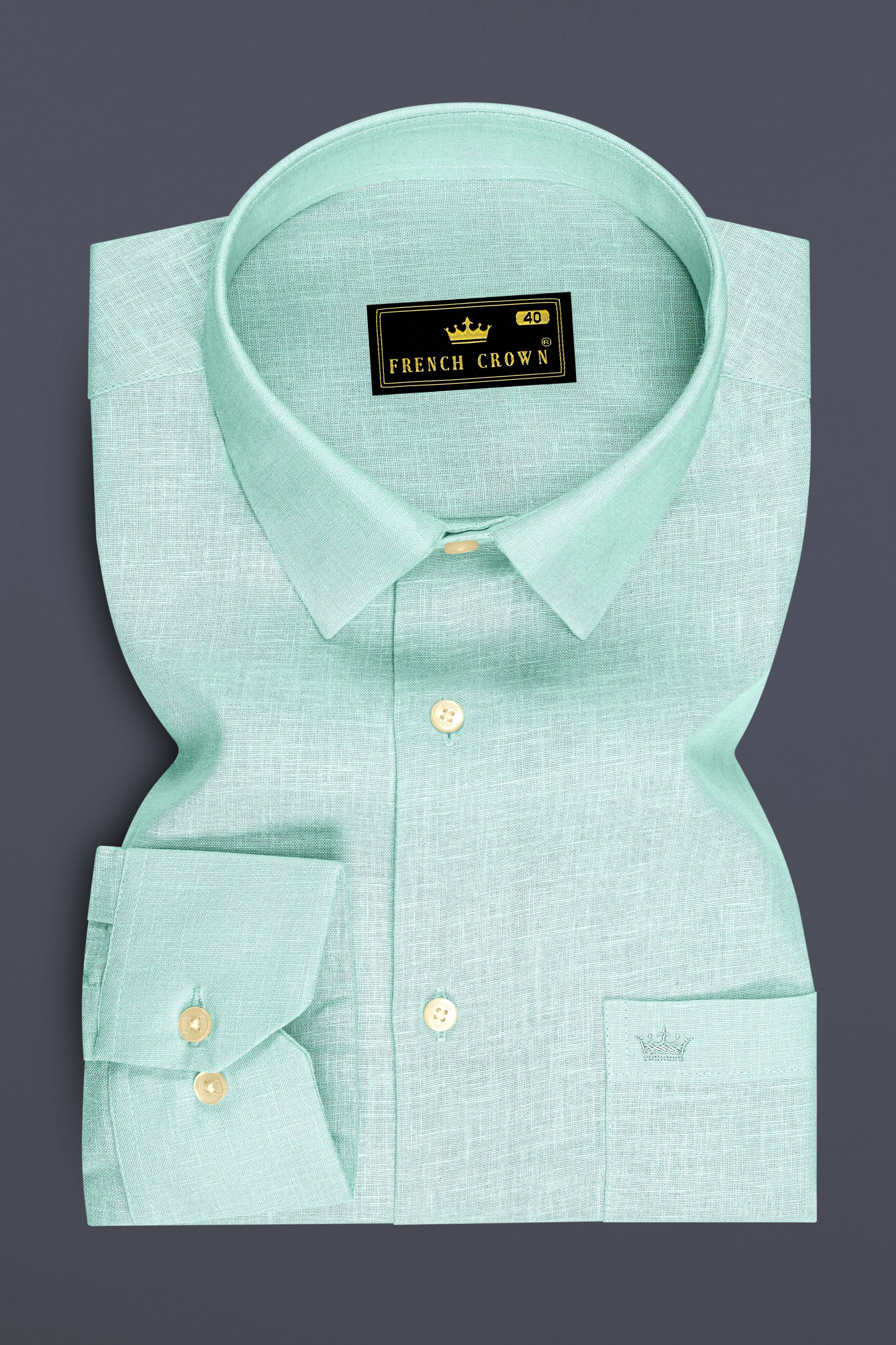 Zenith-Skeptic Blue Luxurious Linen Dress Shirt