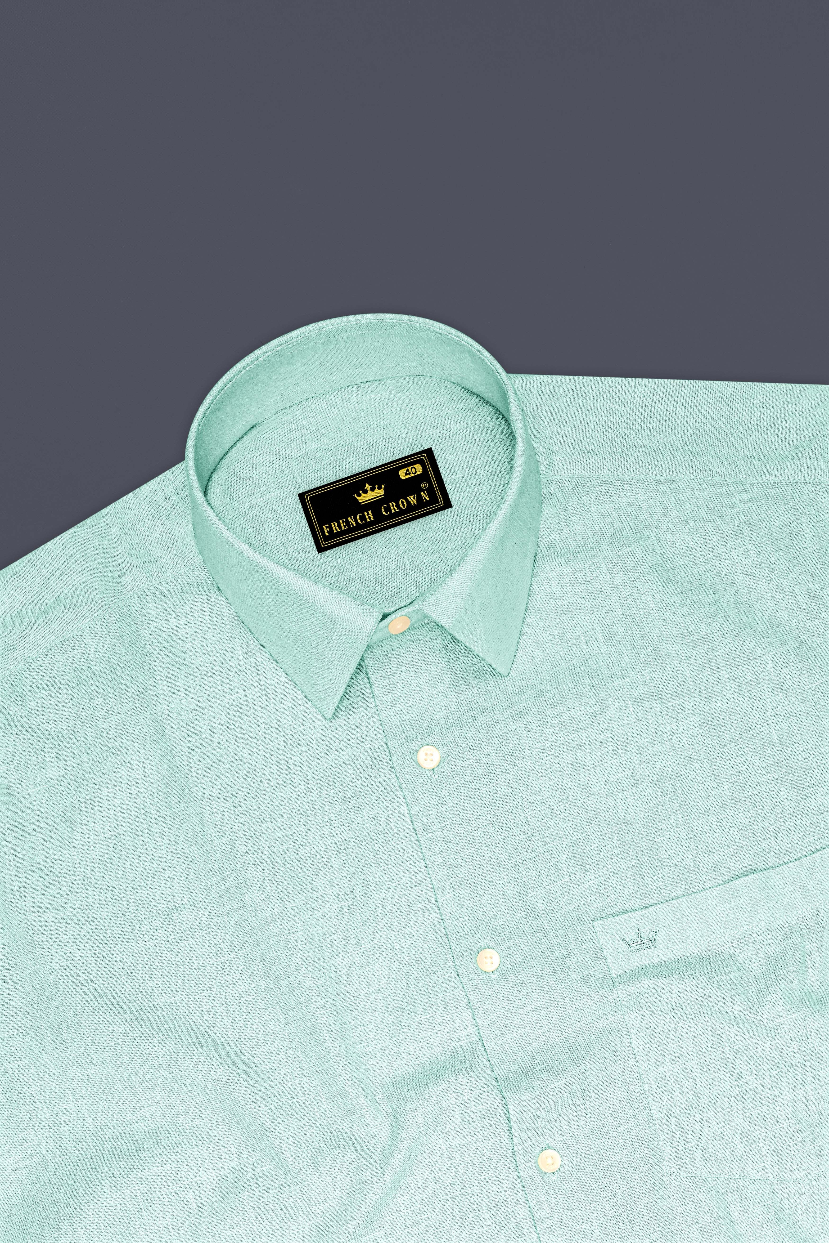 Zenith-Skeptic Blue Luxurious Linen Dress Shirt