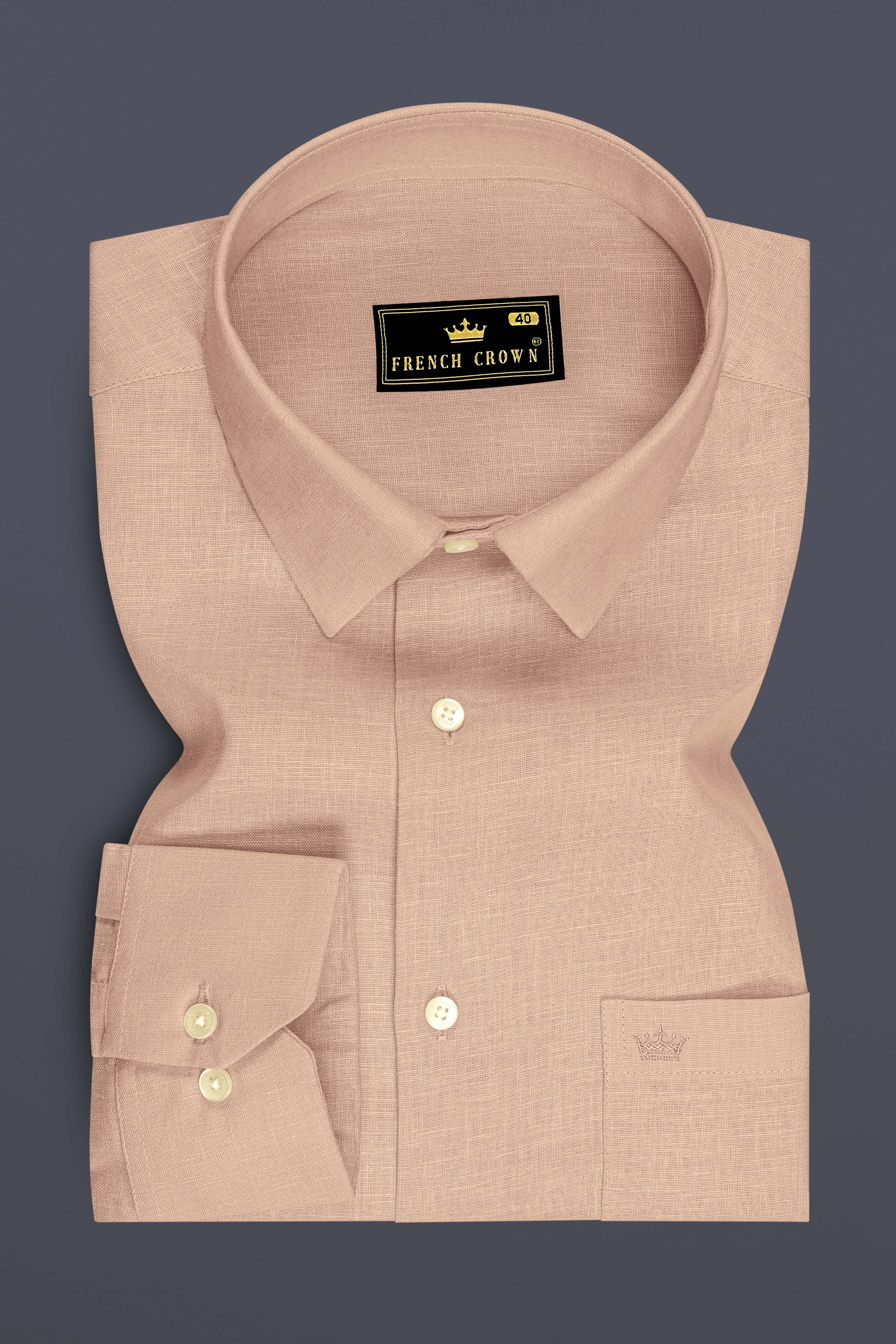 Zenith-Rodeo Brown Luxurious Linen Dress Shirt