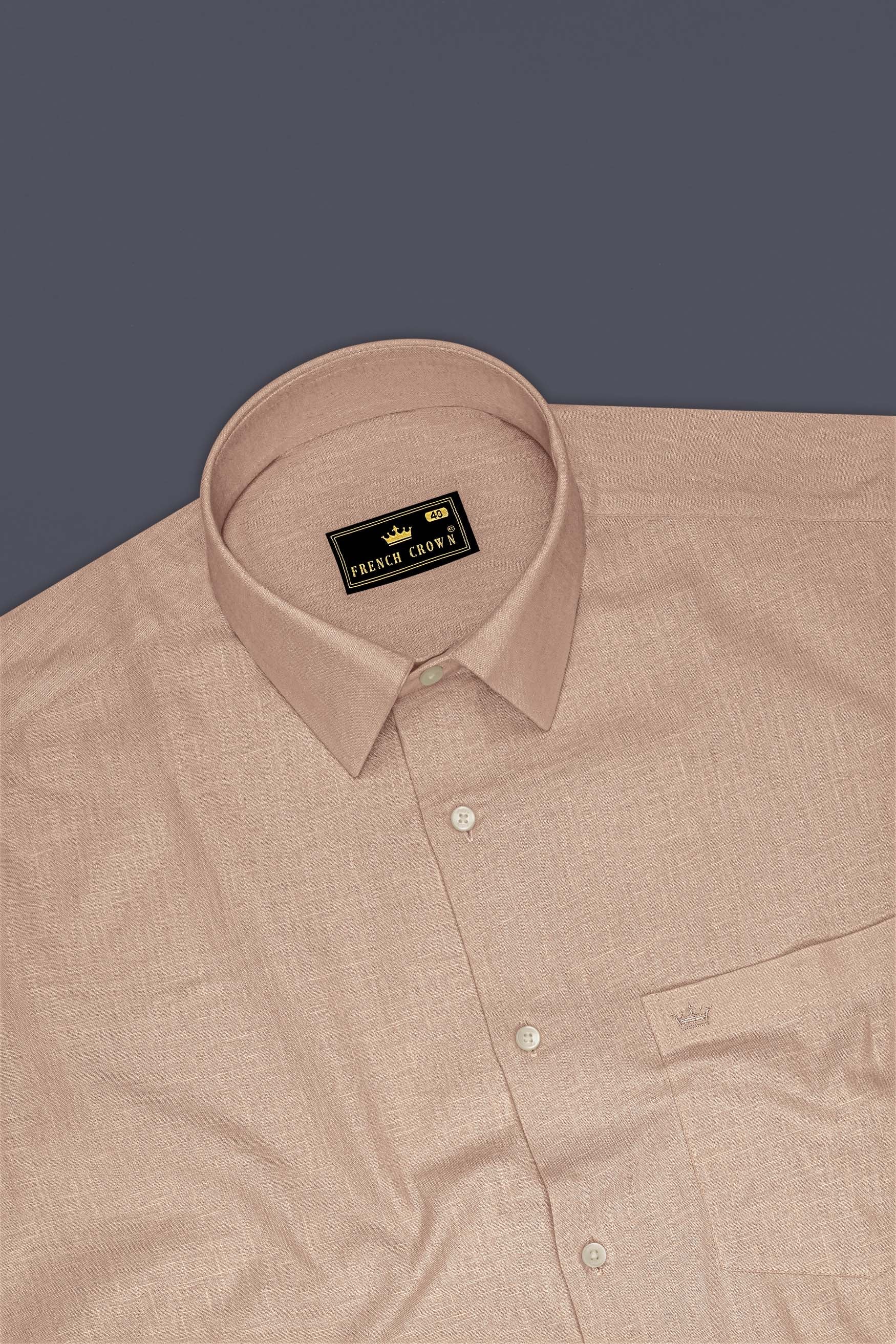Zenith-Rodeo Brown Luxurious Linen Dress Shirt