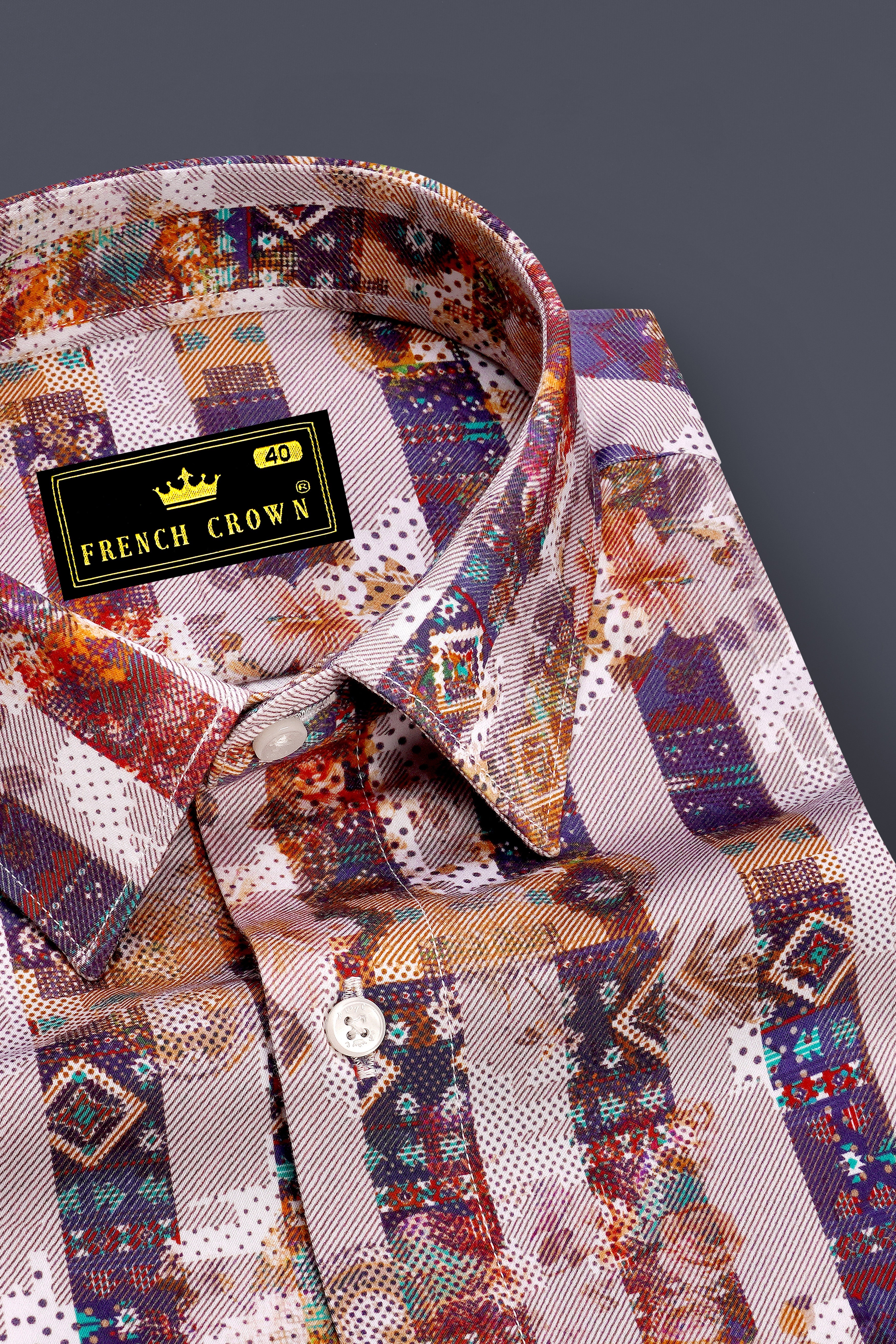 Nebula-Tolopea Blue And Cloud Multicolor Geometric Motifs Printed Subtle Sheen Super Soft Premium Cotton Casual Shirt