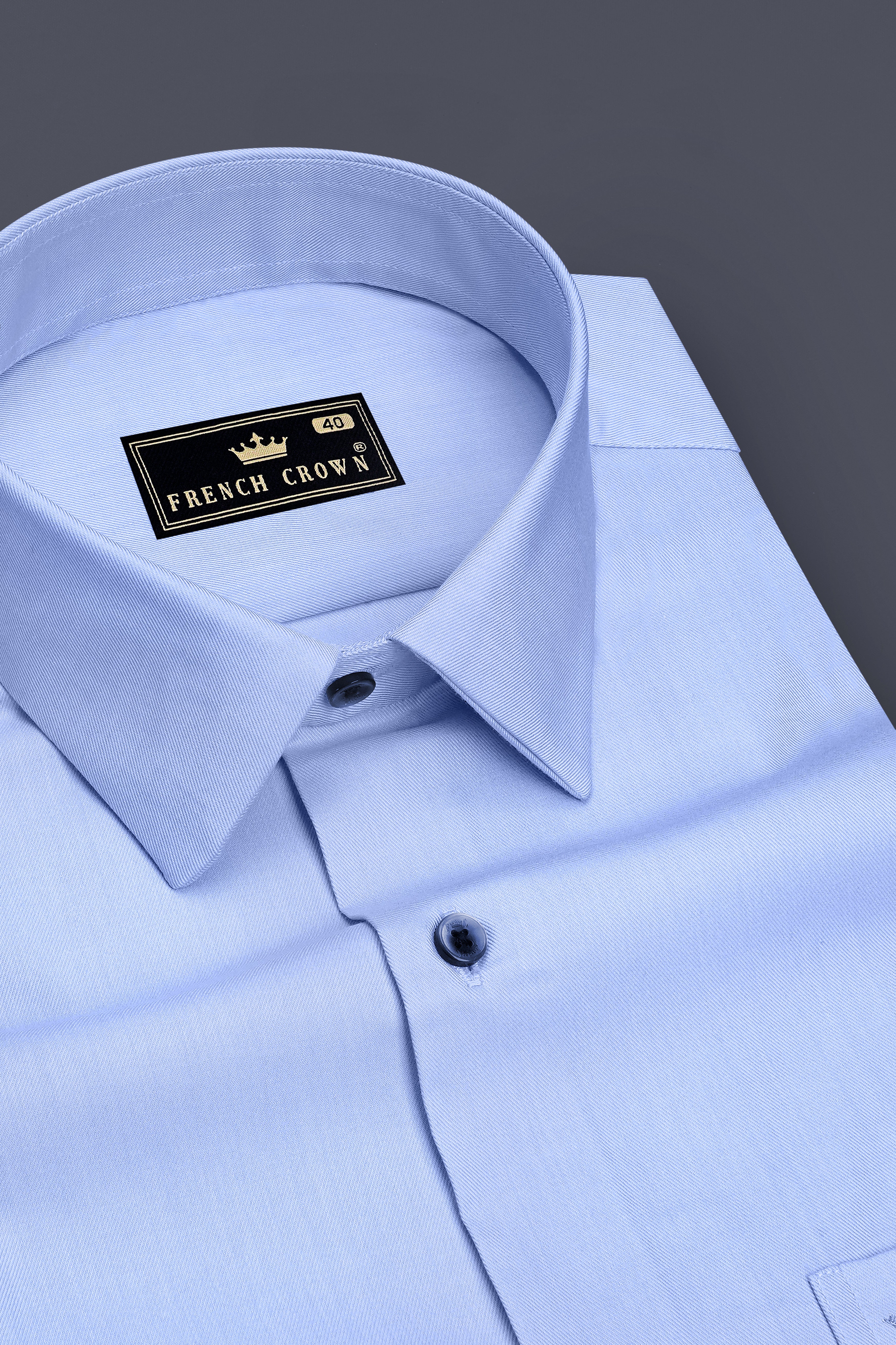 Elaris-Melrose Blue Twill Premium Cotton Dress Shirt