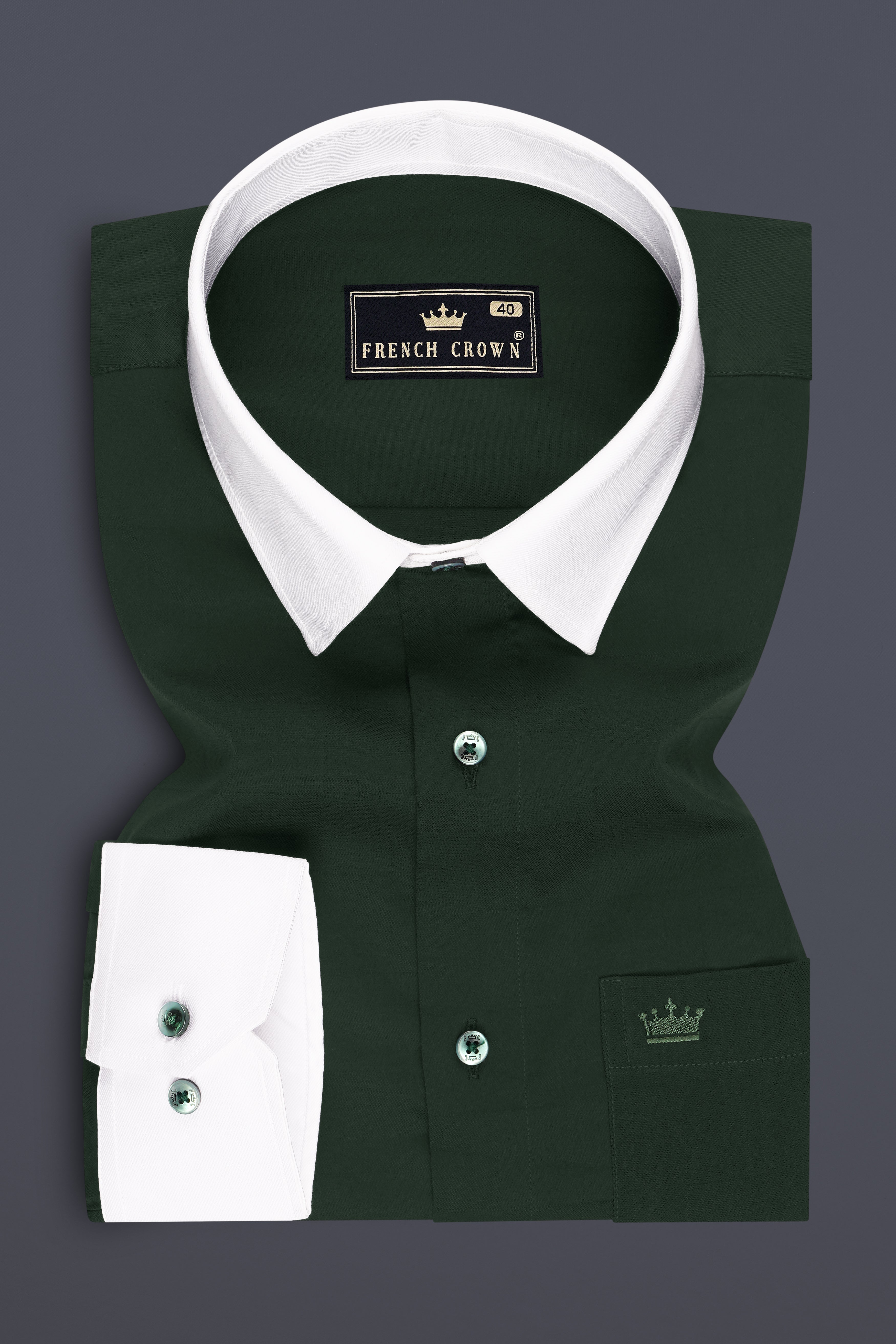Arden-Timber Green Dobby Textured Premium Giza Cotton Dress Shirt