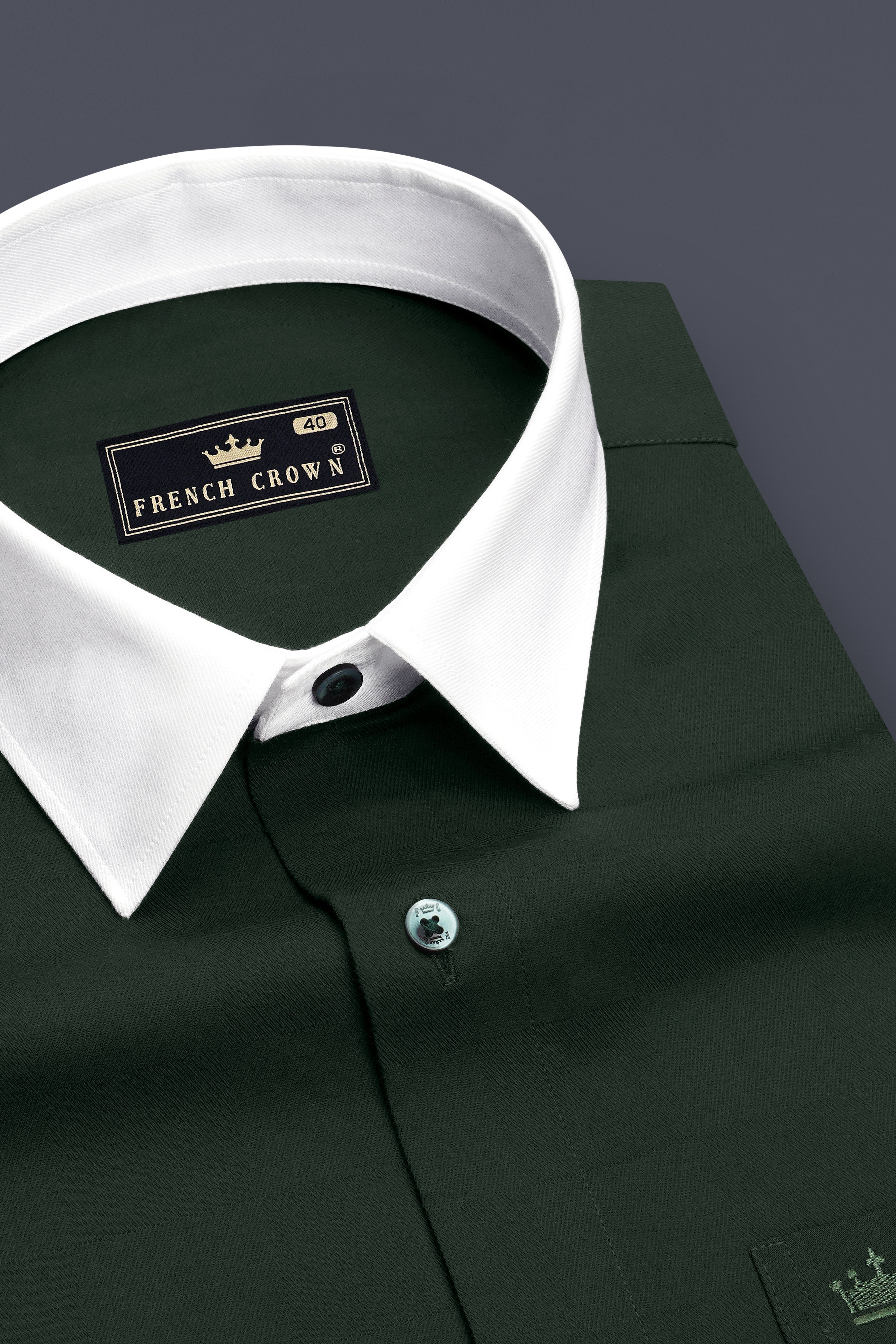 Arden-Timber Green Dobby Textured Premium Giza Cotton Dress Shirt