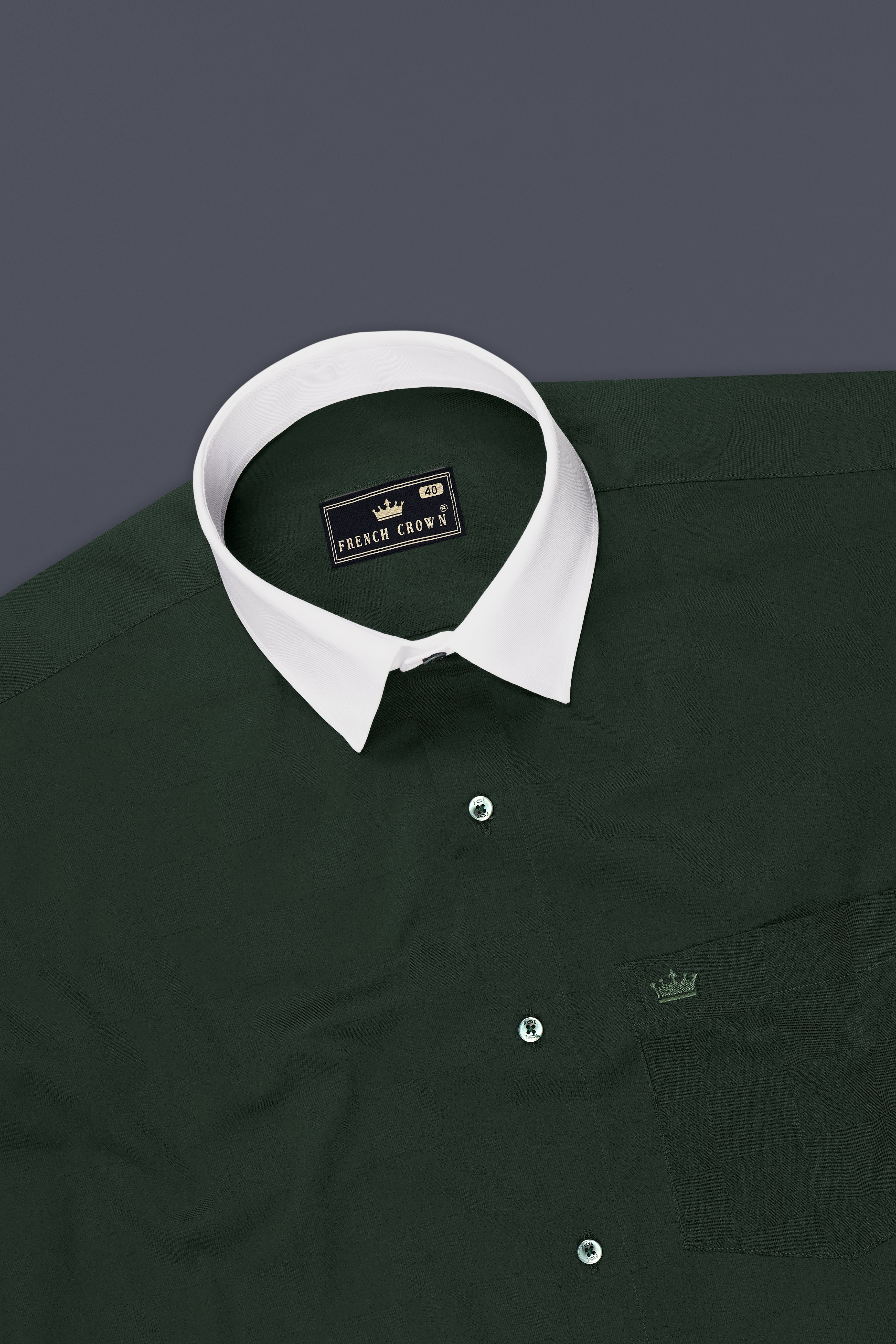 Arden-Timber Green Dobby Textured Premium Giza Cotton Dress Shirt