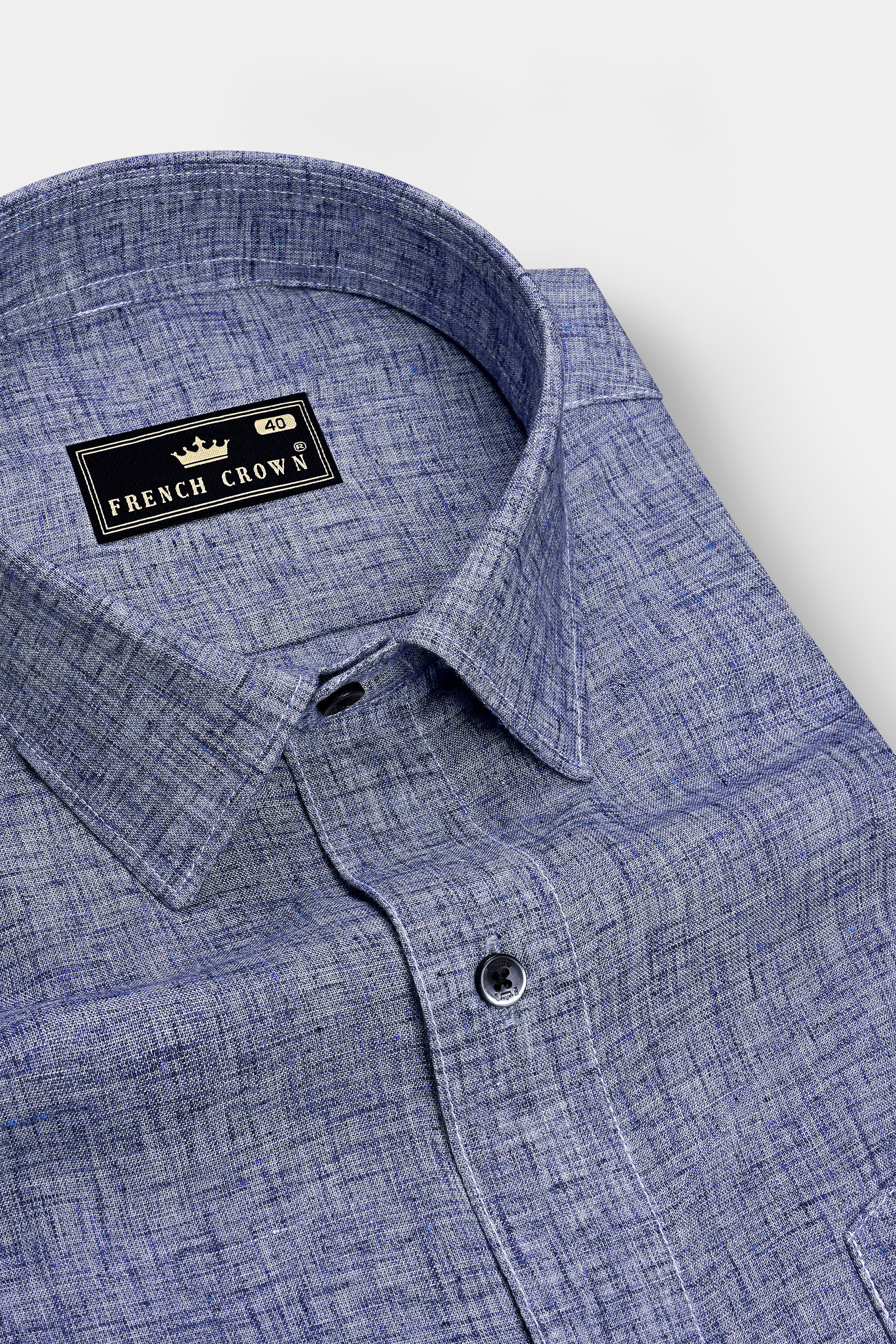 Velric-Regent Gray Textured Luxurious Linen Designer Casual Shirt