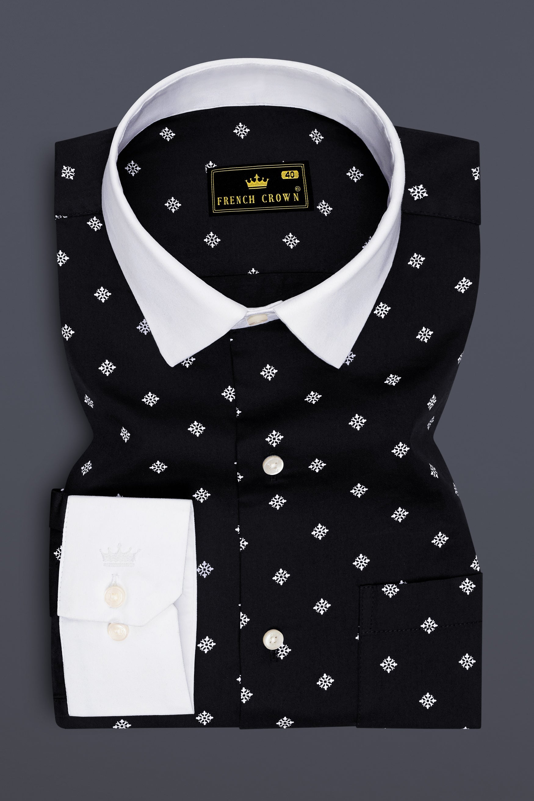Eclat-Jade Black Printed Subtle Sheen Super Soft Premium Cotton Dress Shirt