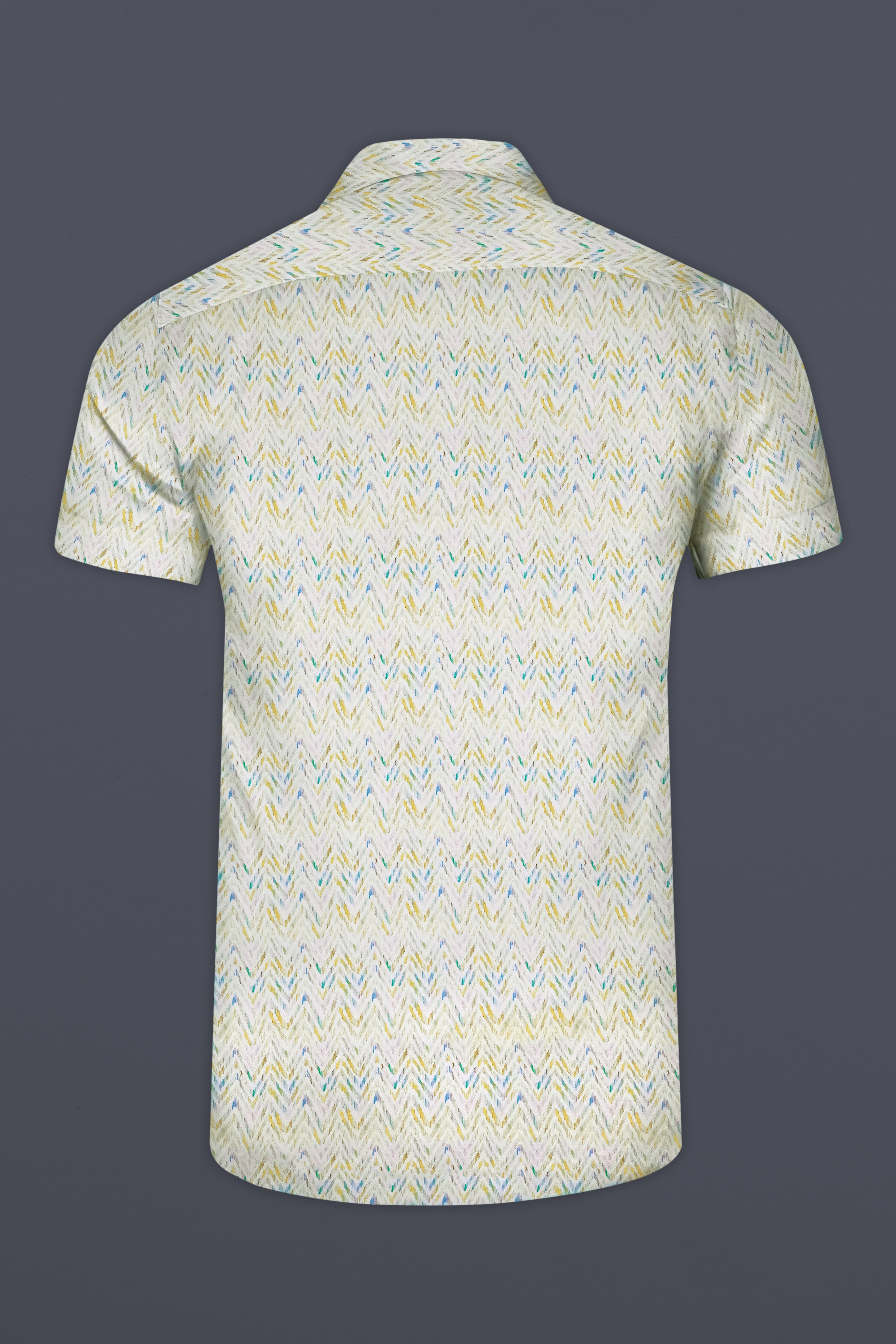 Verde-Moon Mist Green Ikat Printed Subtle Sheen Super Soft Premium Cotton Casual Shirt