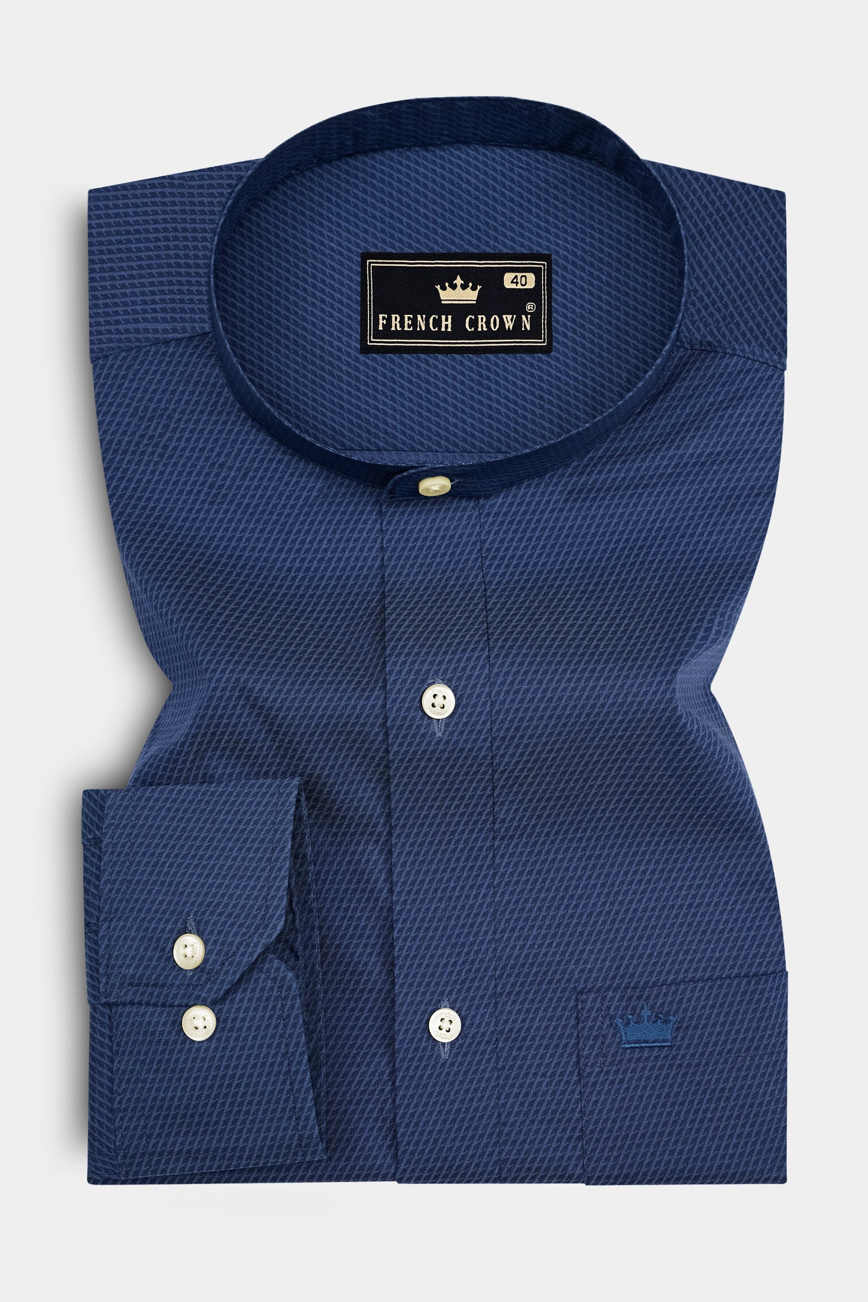 Prism-Rhino Blue Geometric Printed Light weight Super Soft Premium Cotton Casual Shirt