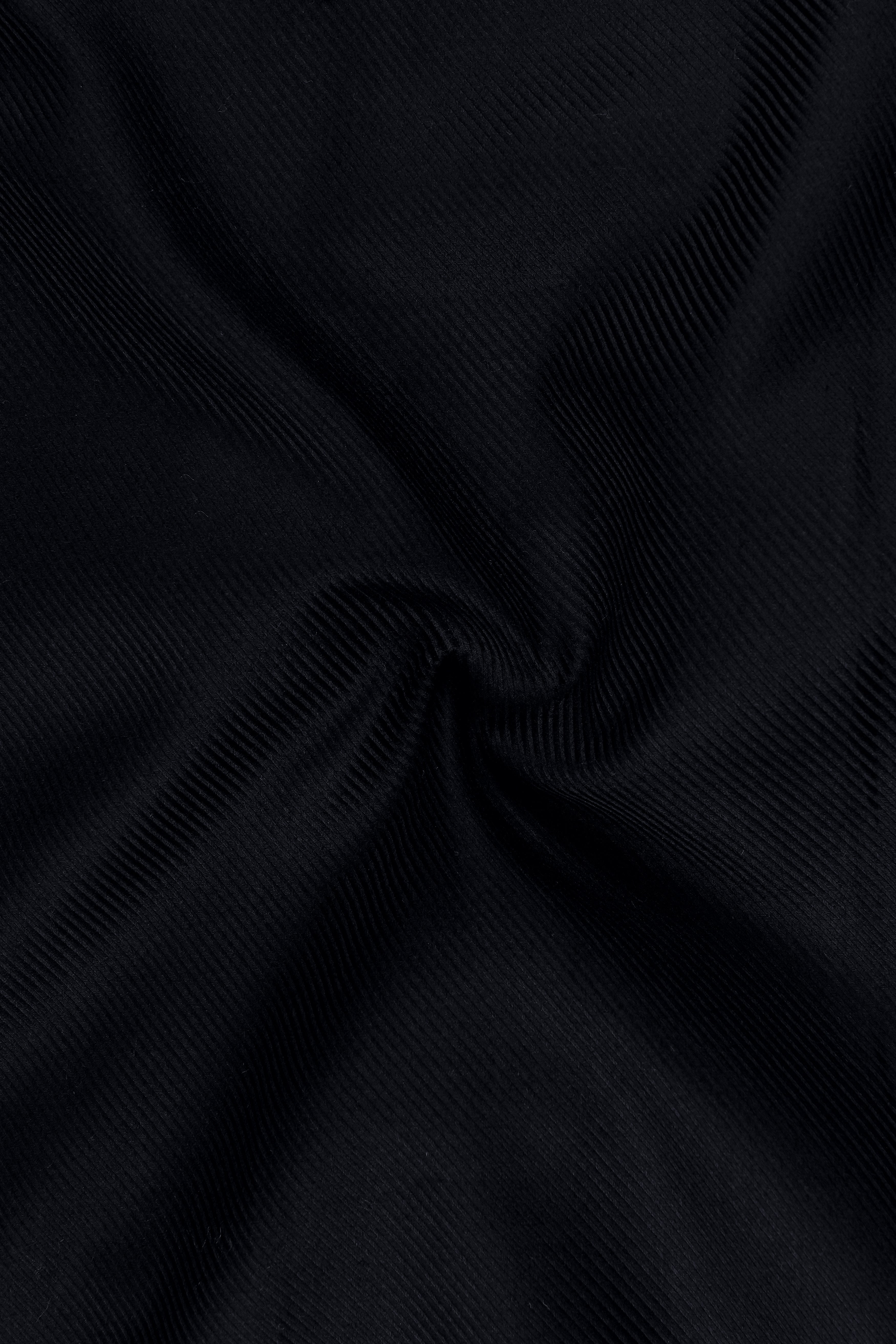 Noir-Jade Black Textured Twill Premium Cotton Dress Shirt