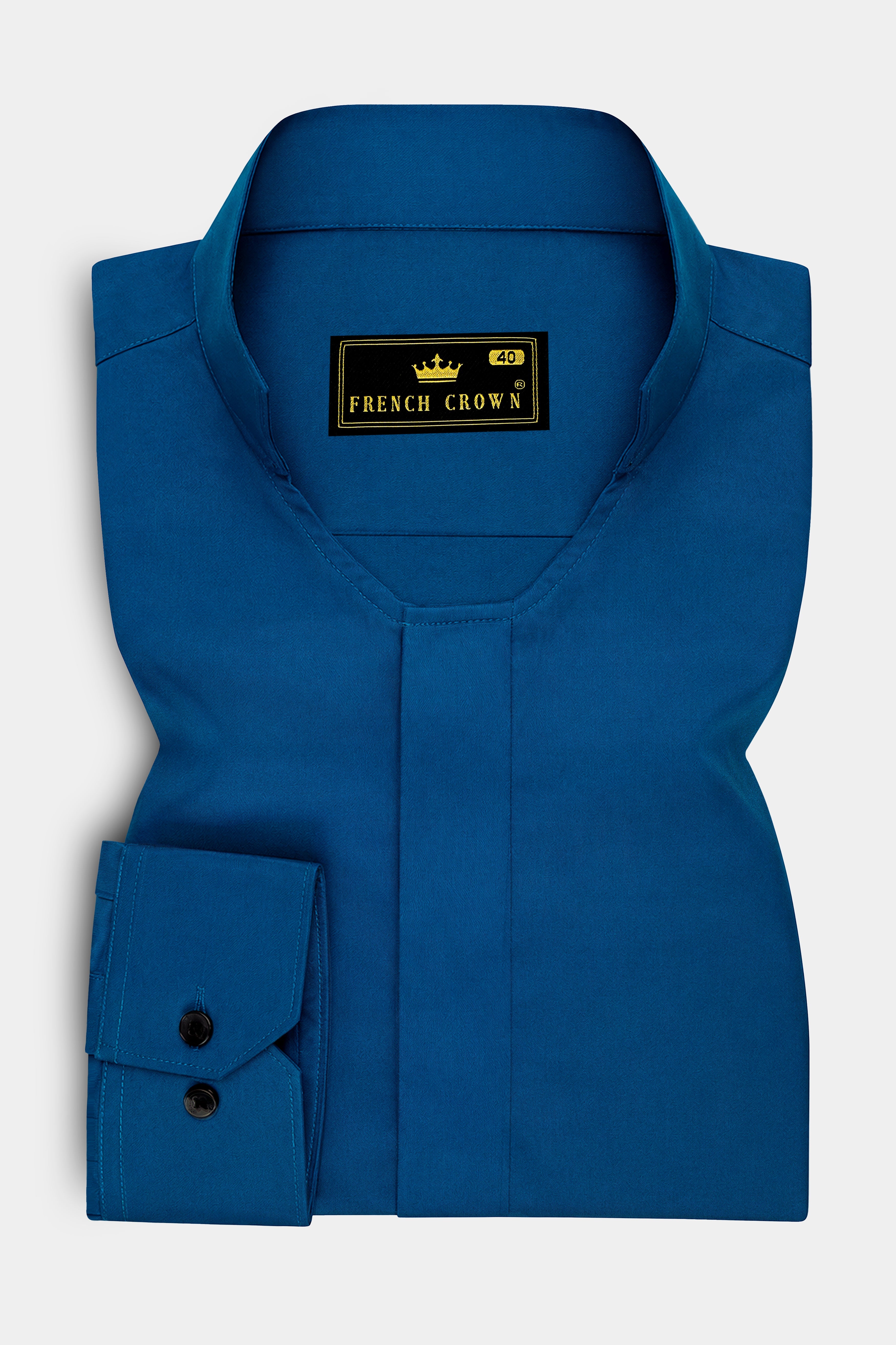 Regal-Congress Blue Subtle Sheen Super Soft Premium Cotton Casual Designer Shirt