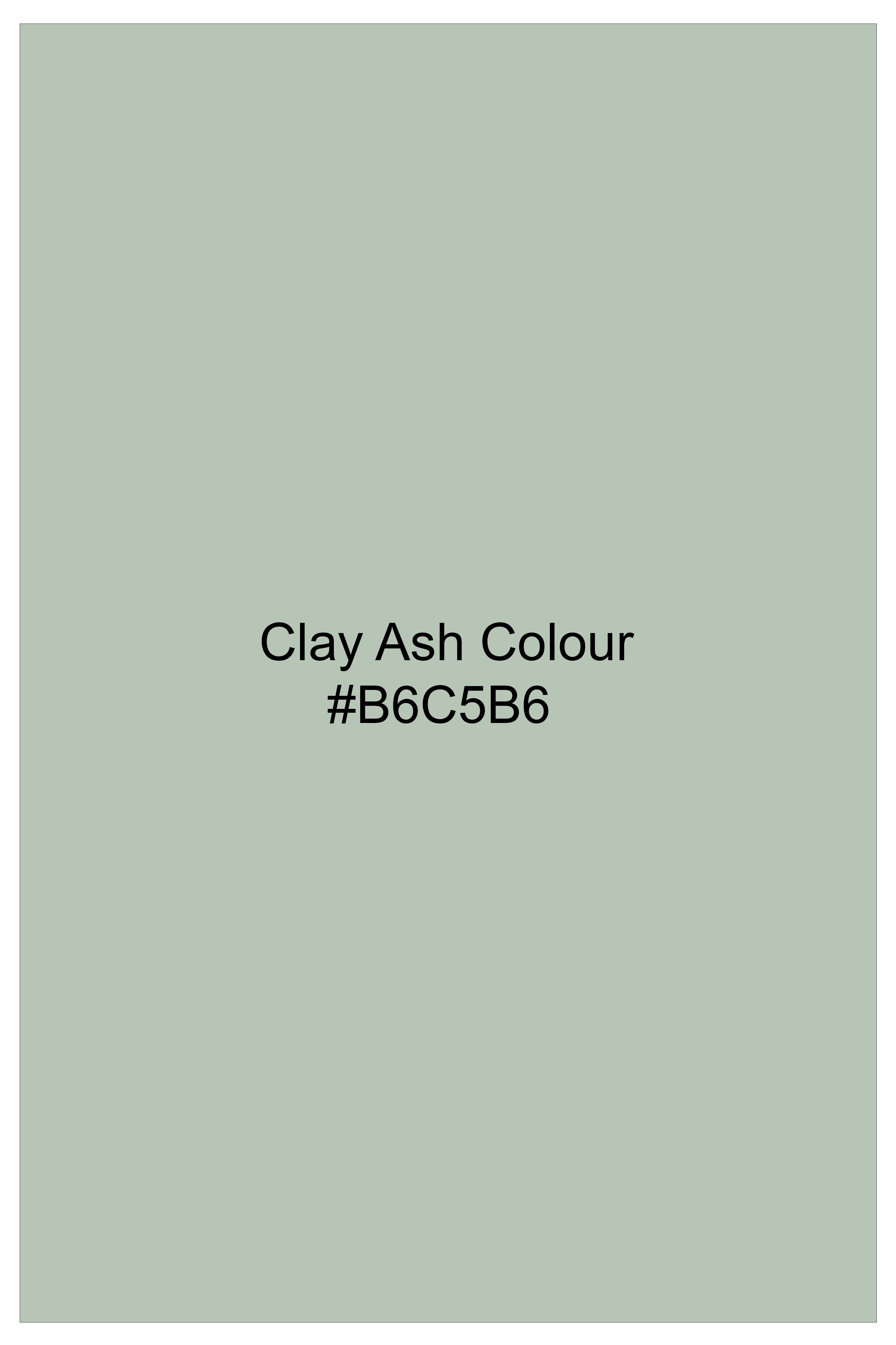 Terra-Clay Ash Green Luxurious Linen Designer Casual Shirt