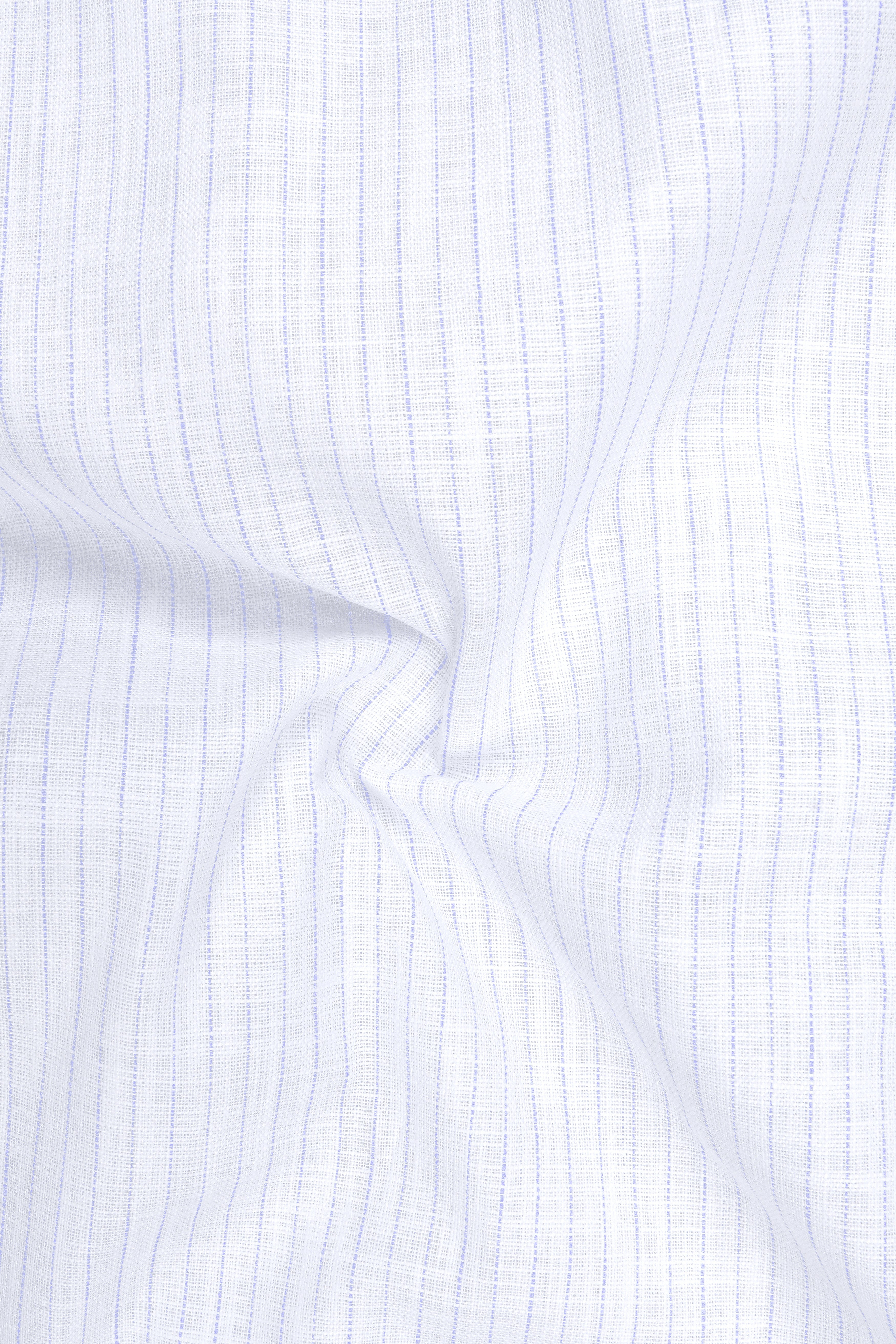 Sailor-Bright White And Portage Blue Pin Striped Luxurious Linen Dress Shirt
