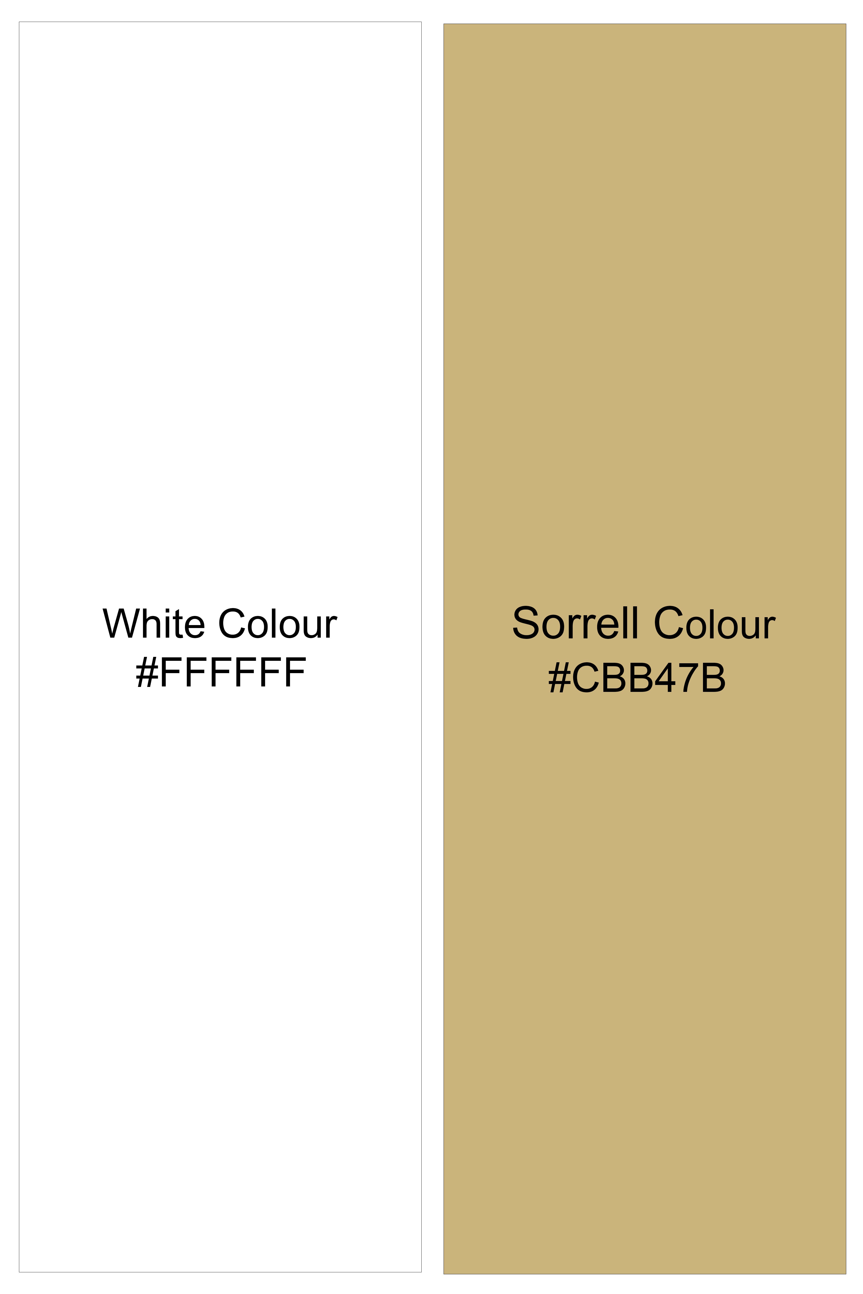 Marlow-Bright White And Sorrell Brown Pin Striped Luxurious Linen Dress Shirt