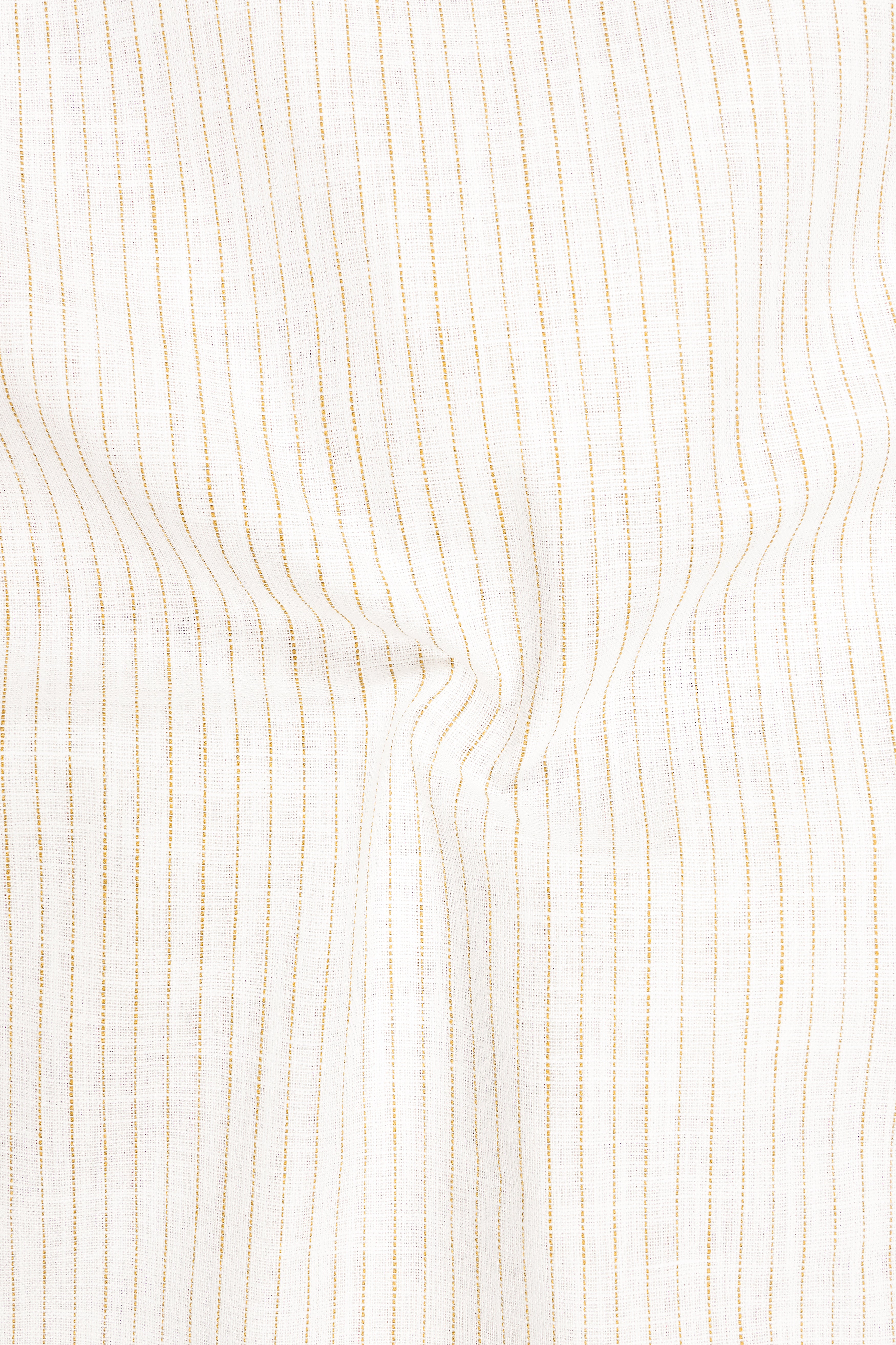 Oasis-Bright White And Sandy Brown Pin Striped Luxurious Linen Dress Shirt
