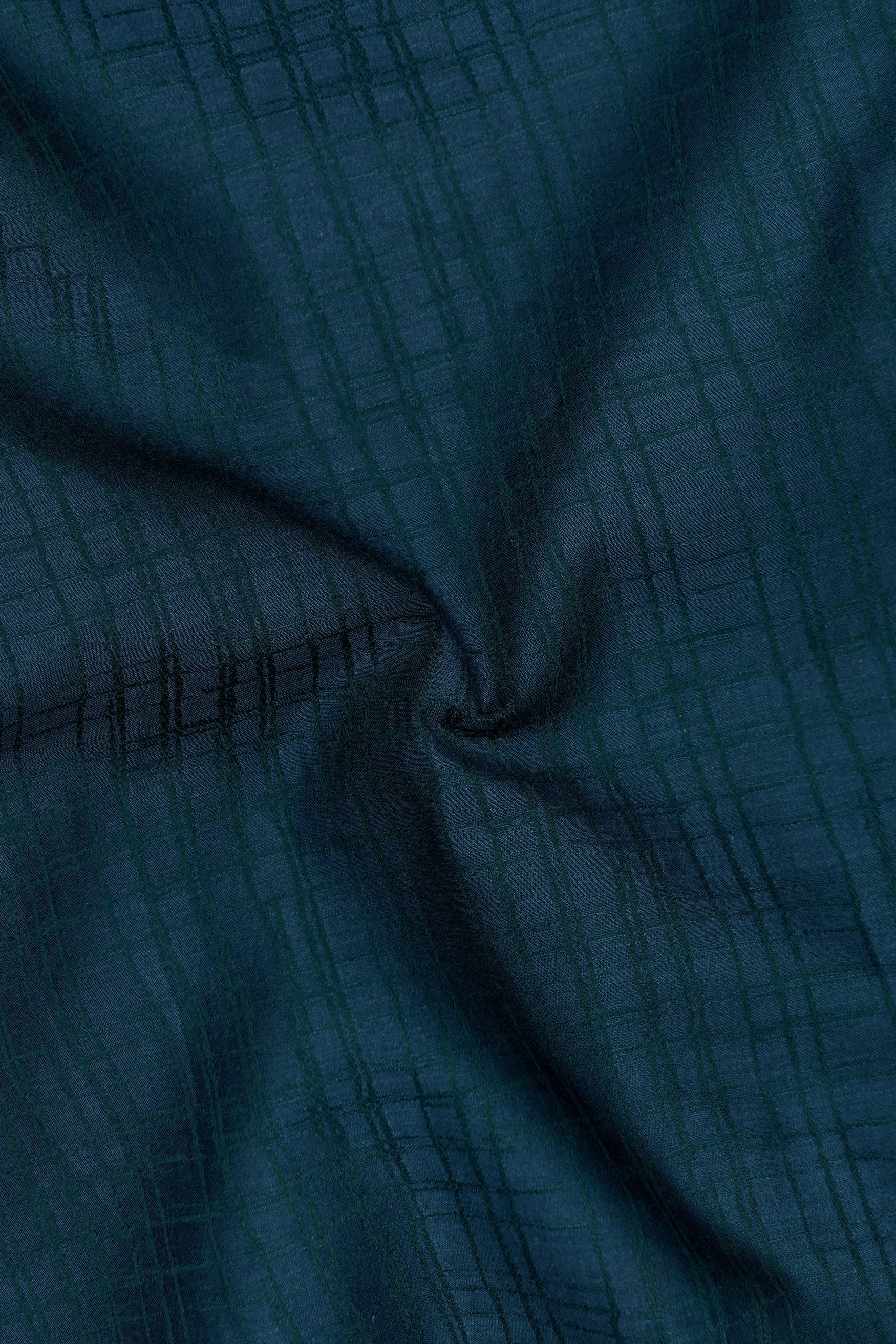 Noctis-Firefly Blue Jacquard Textured Premium Cotton Dress Shirt