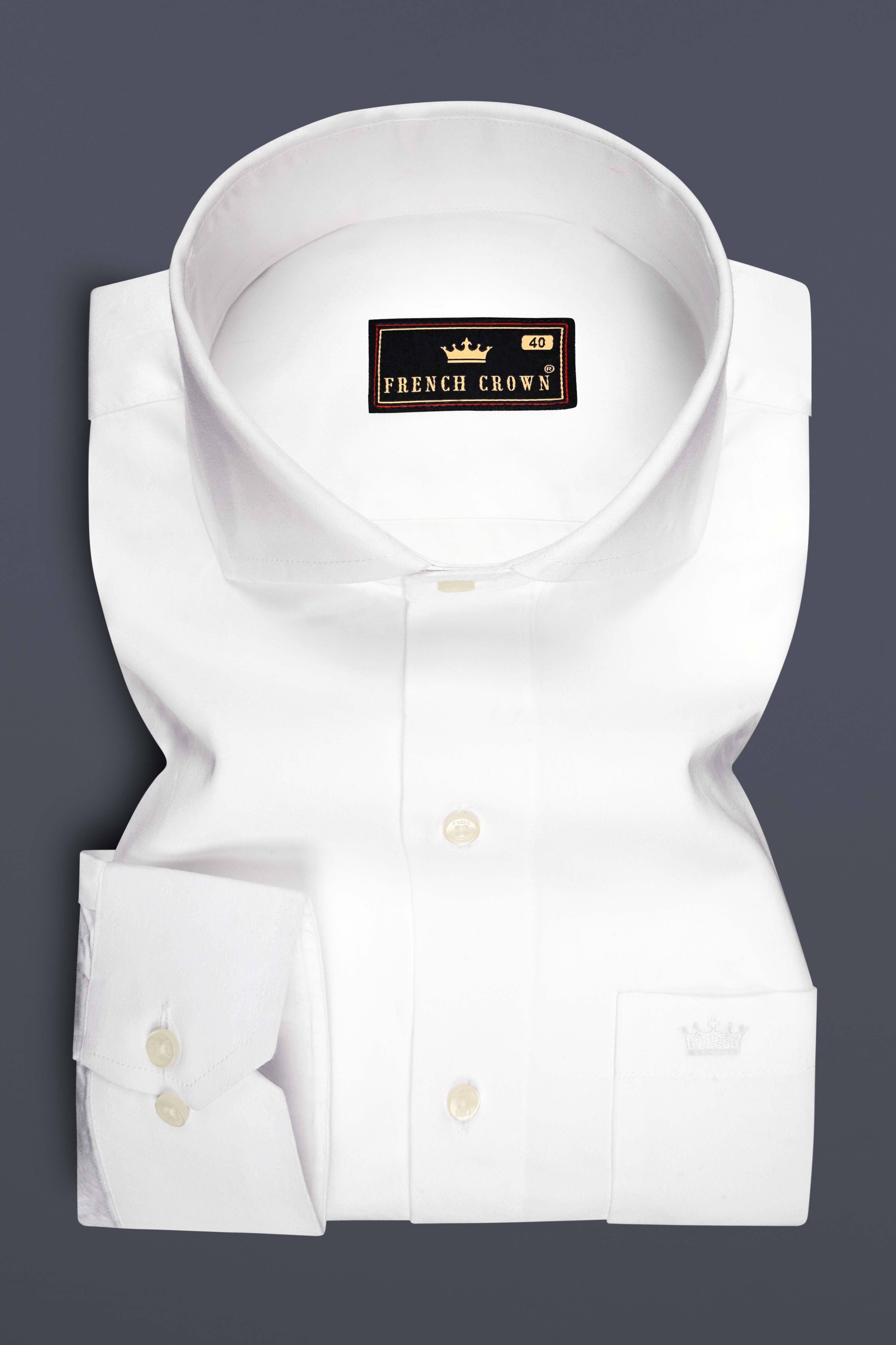 Radiant-Beight White Subtle Sheen Super Soft Premium Cotton Cut Away Dress Shirt