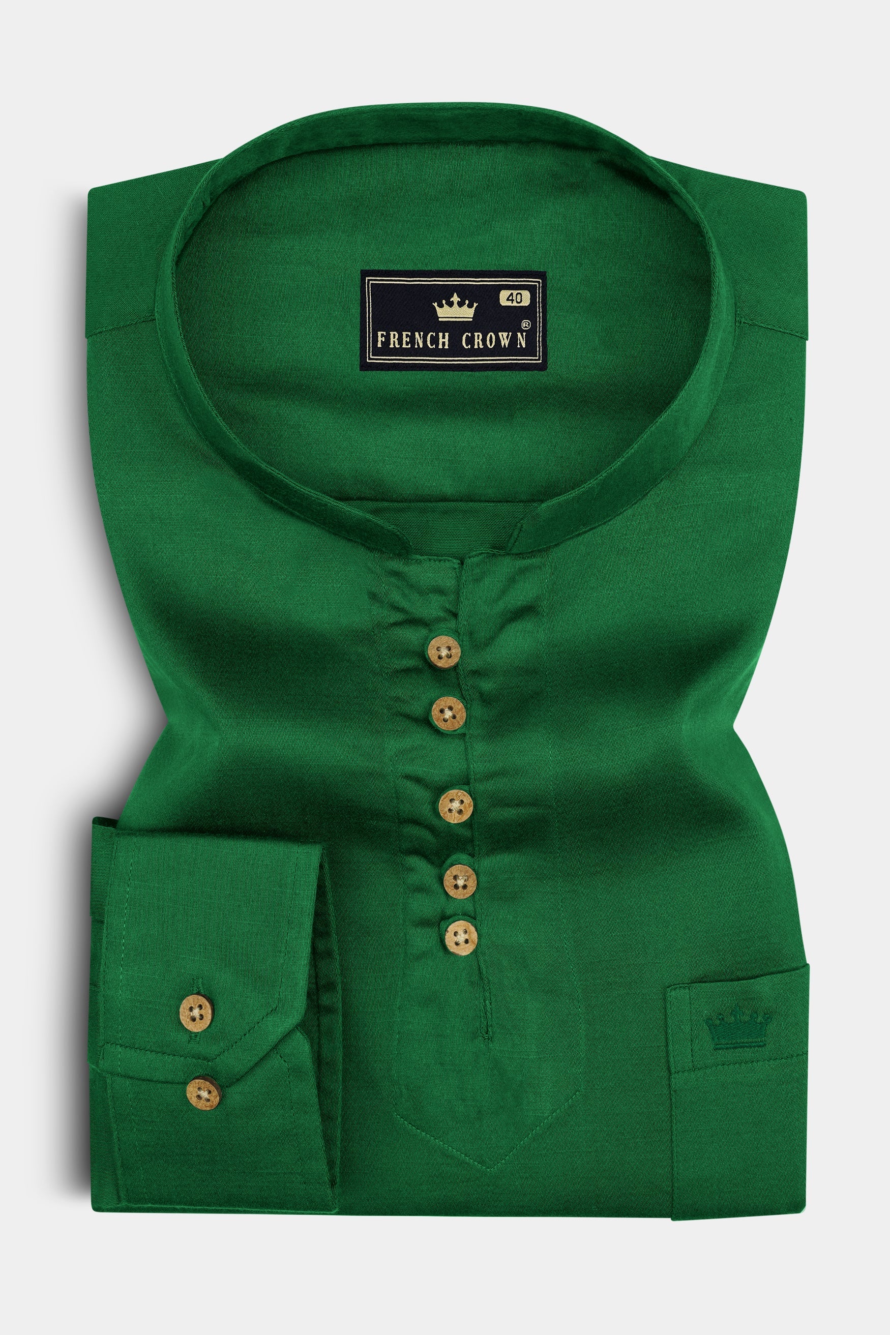 Opaline-Parsley Green Subtle Sheen Super Soft Premium Cotton Casual Kurta Shirt