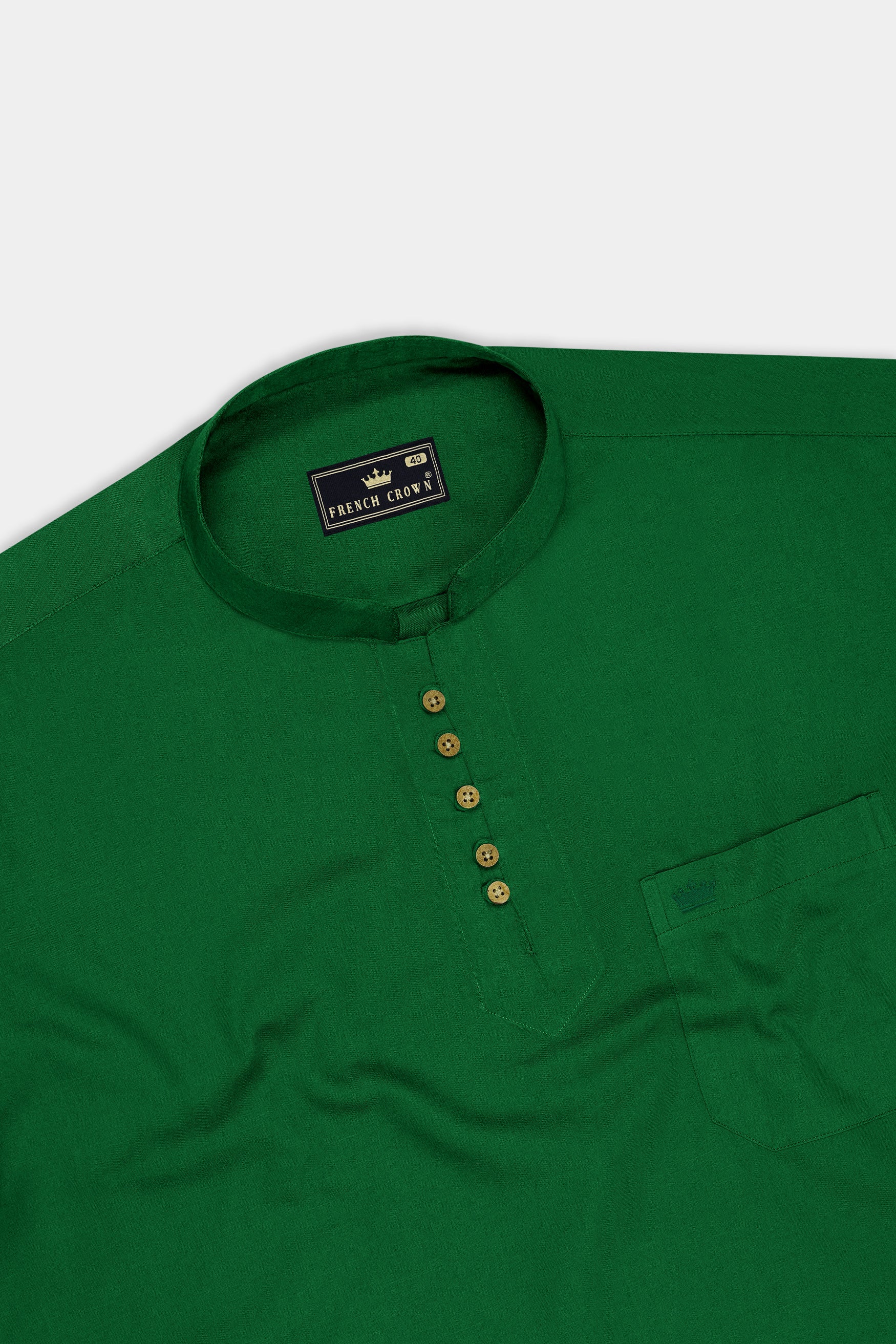 Opaline-Parsley Green Subtle Sheen Super Soft Premium Cotton Casual Kurta Shirt