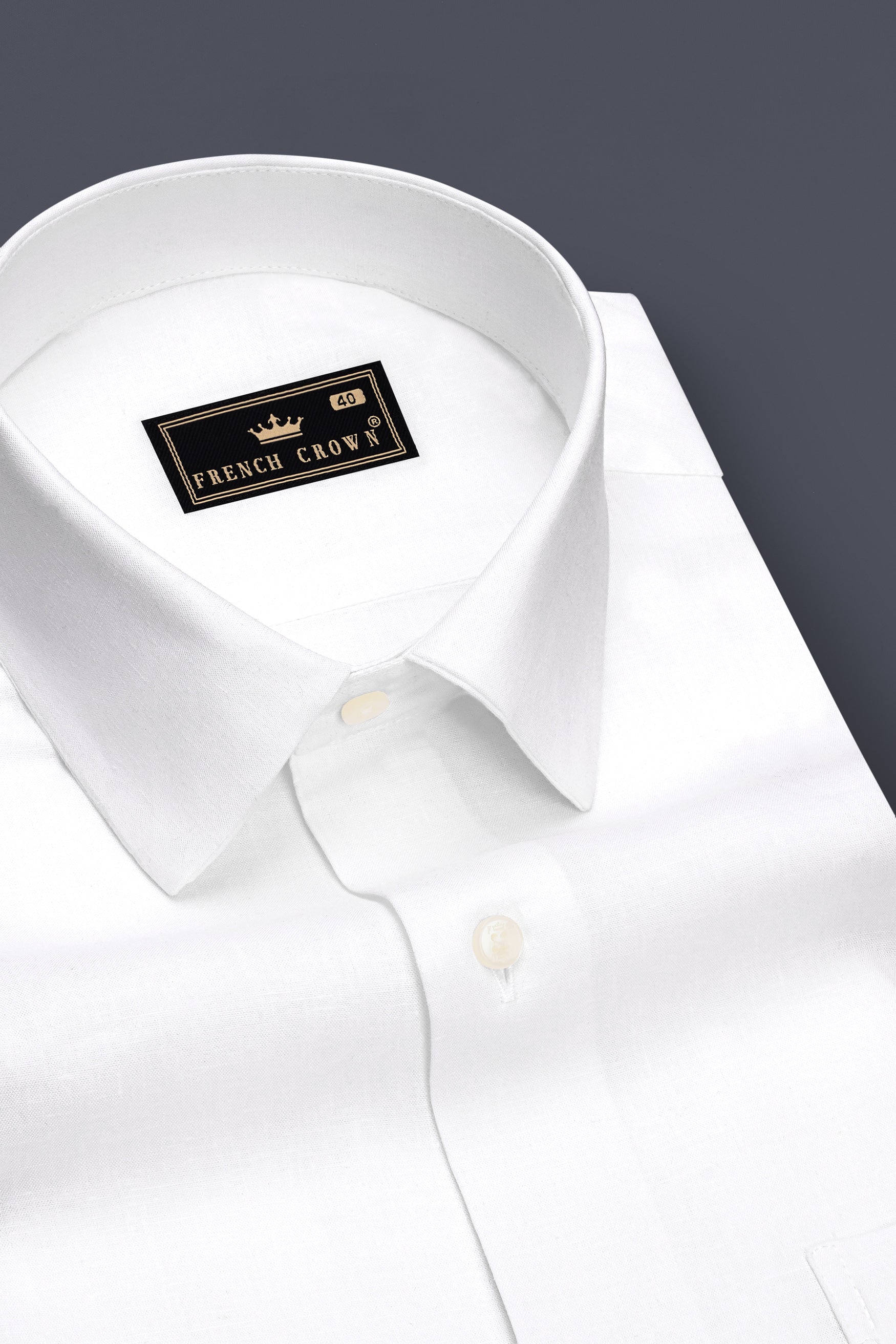 Zenith-Bright White Luxurious Linen Dress Shirt