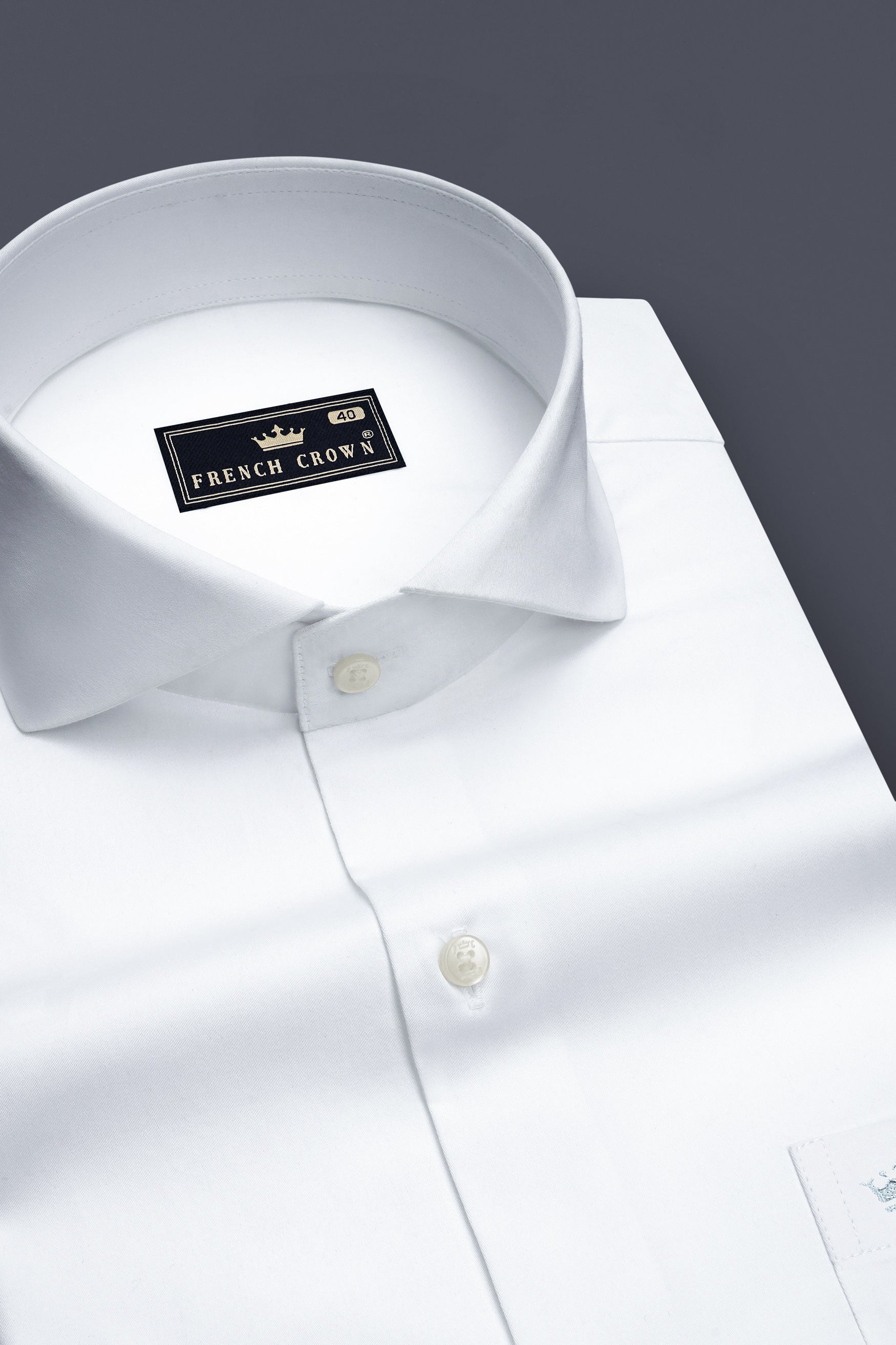 Lumina-Bright White Subtle Sheen Super Soft Premium Cotton Cut Away Collar Dress Shirt