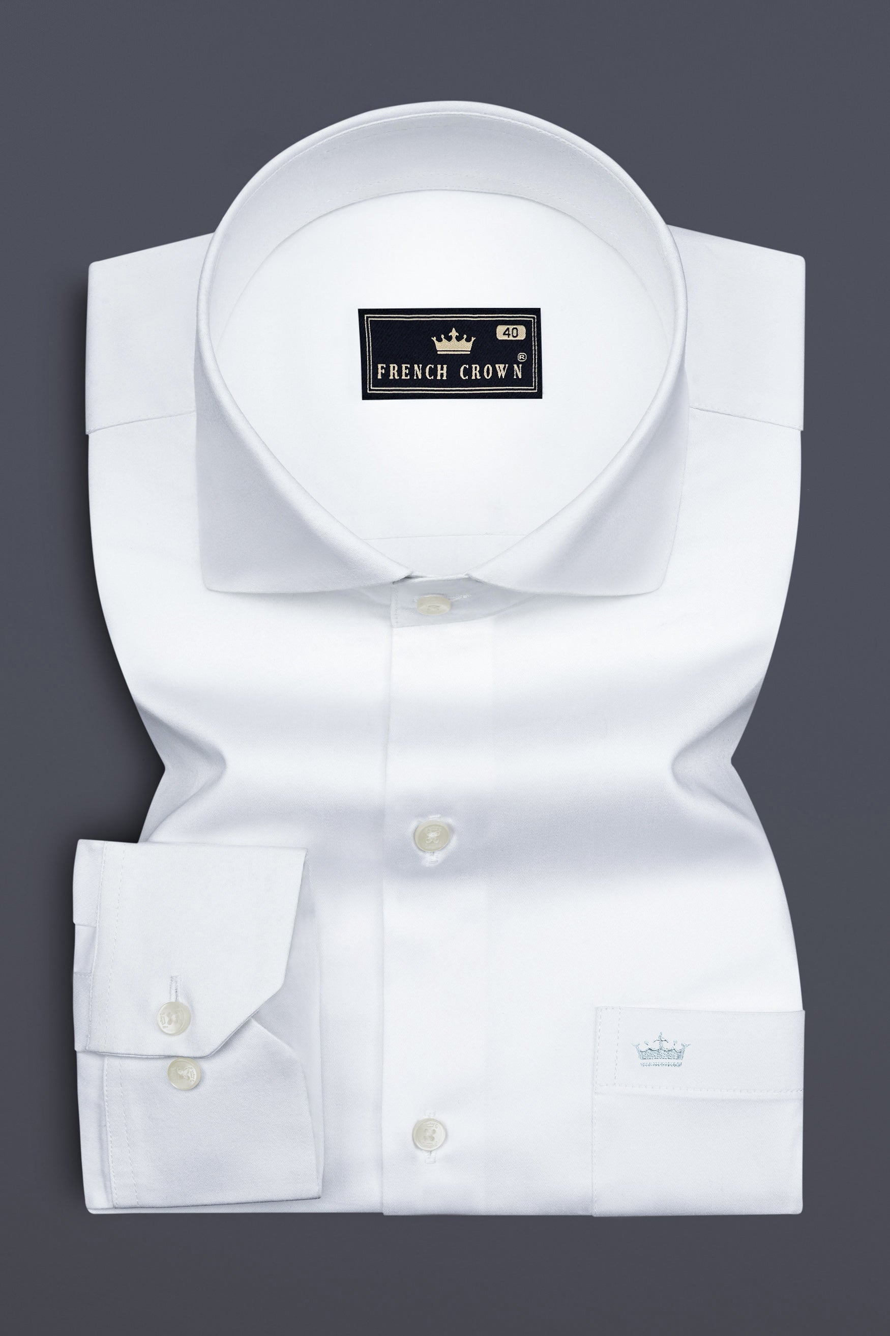 Lumina-Bright White Subtle Sheen Super Soft Premium Cotton Cut Away Collar Dress Shirt