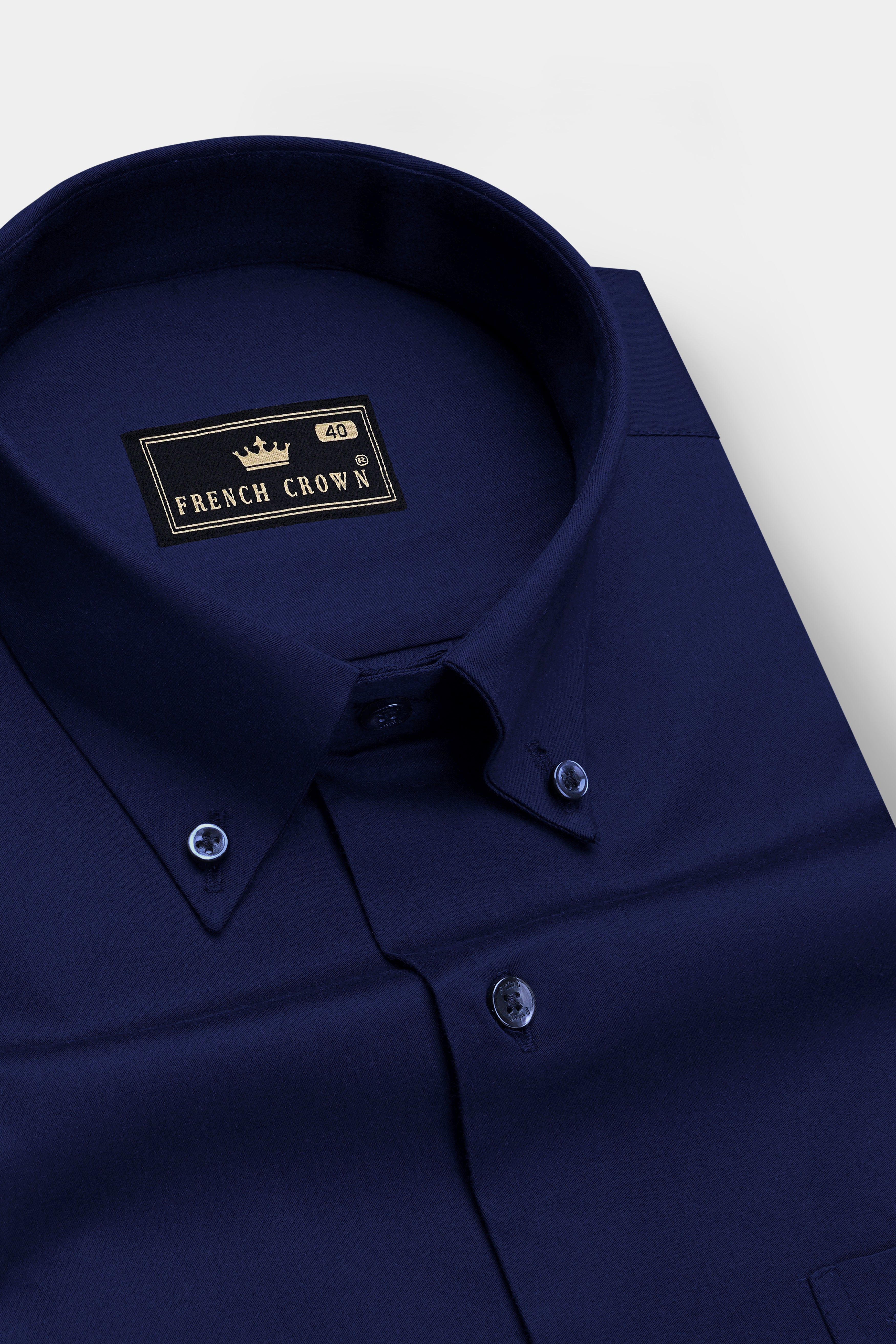 Bleunoir-Midnight Blue Subtle Sheen Super Soft Premium Button Down Dress Shirt