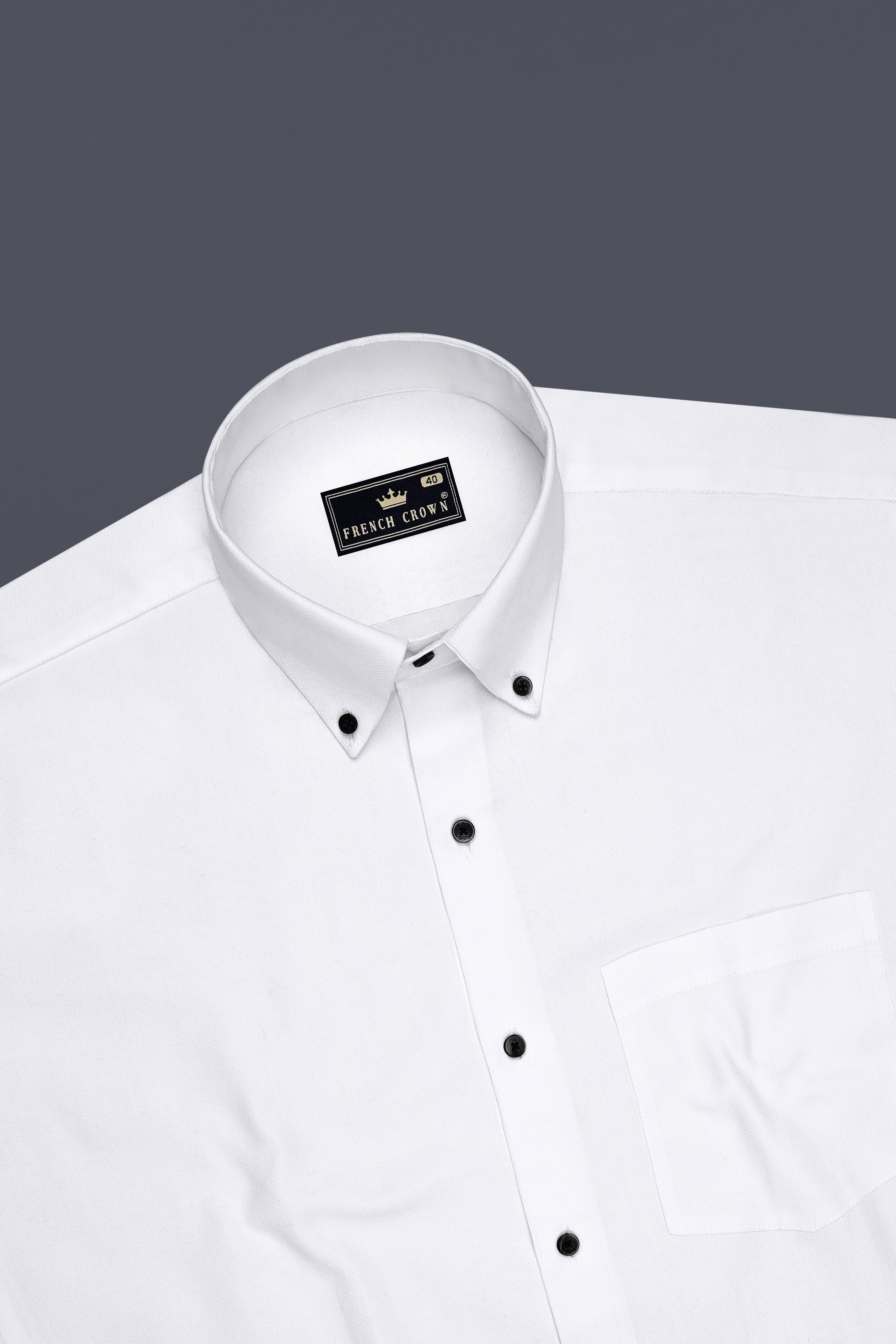 Lumen-Bright White Oxford Premium Cotton Button Down Dress Shirt