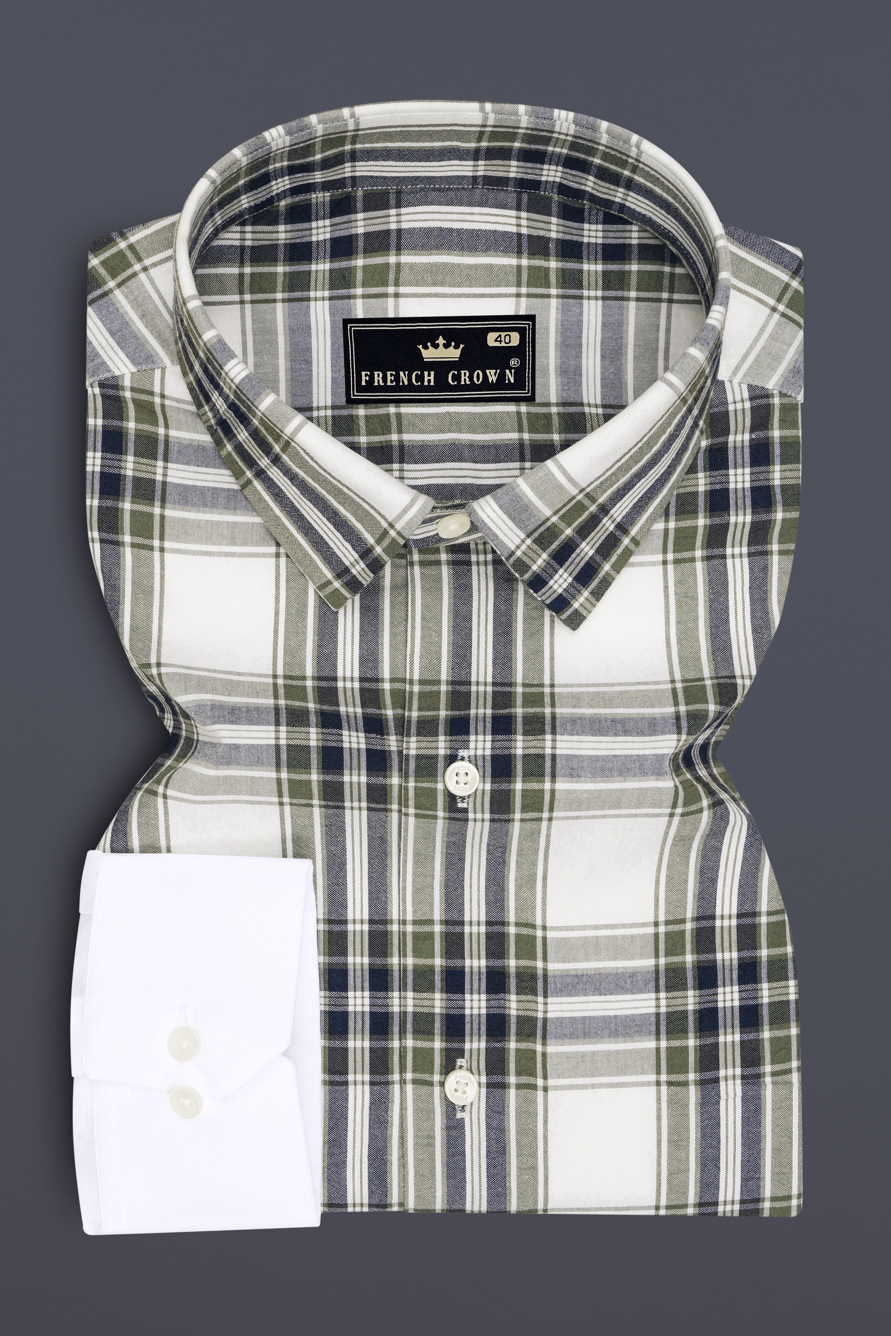 Meadow-Friar Green And Bright White Plaid Seersucker Super Soft Premium Cotton Casual Designer Shirt