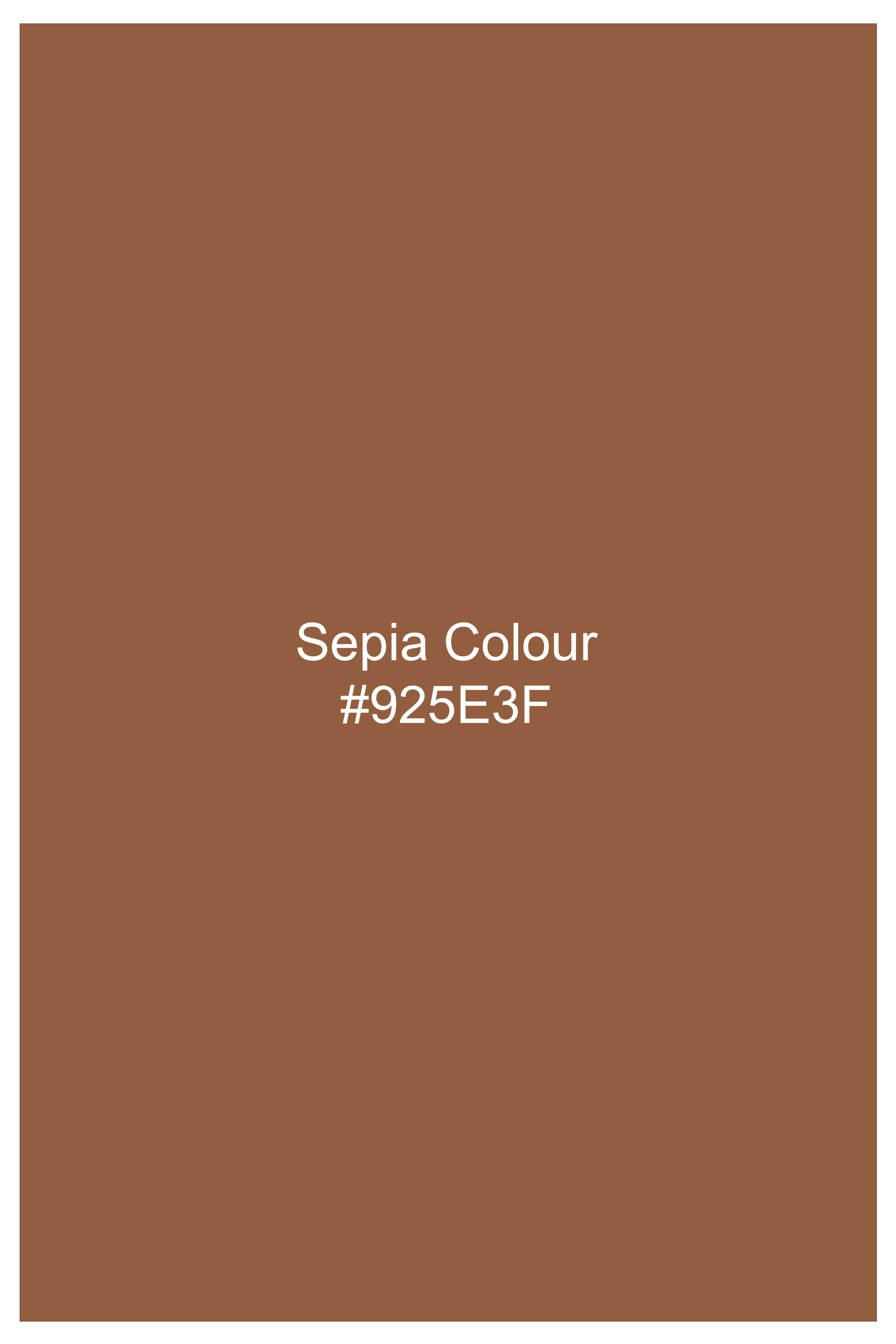 Flux-Sepia Brown Solid Luxurious Linen Dress Shirt
