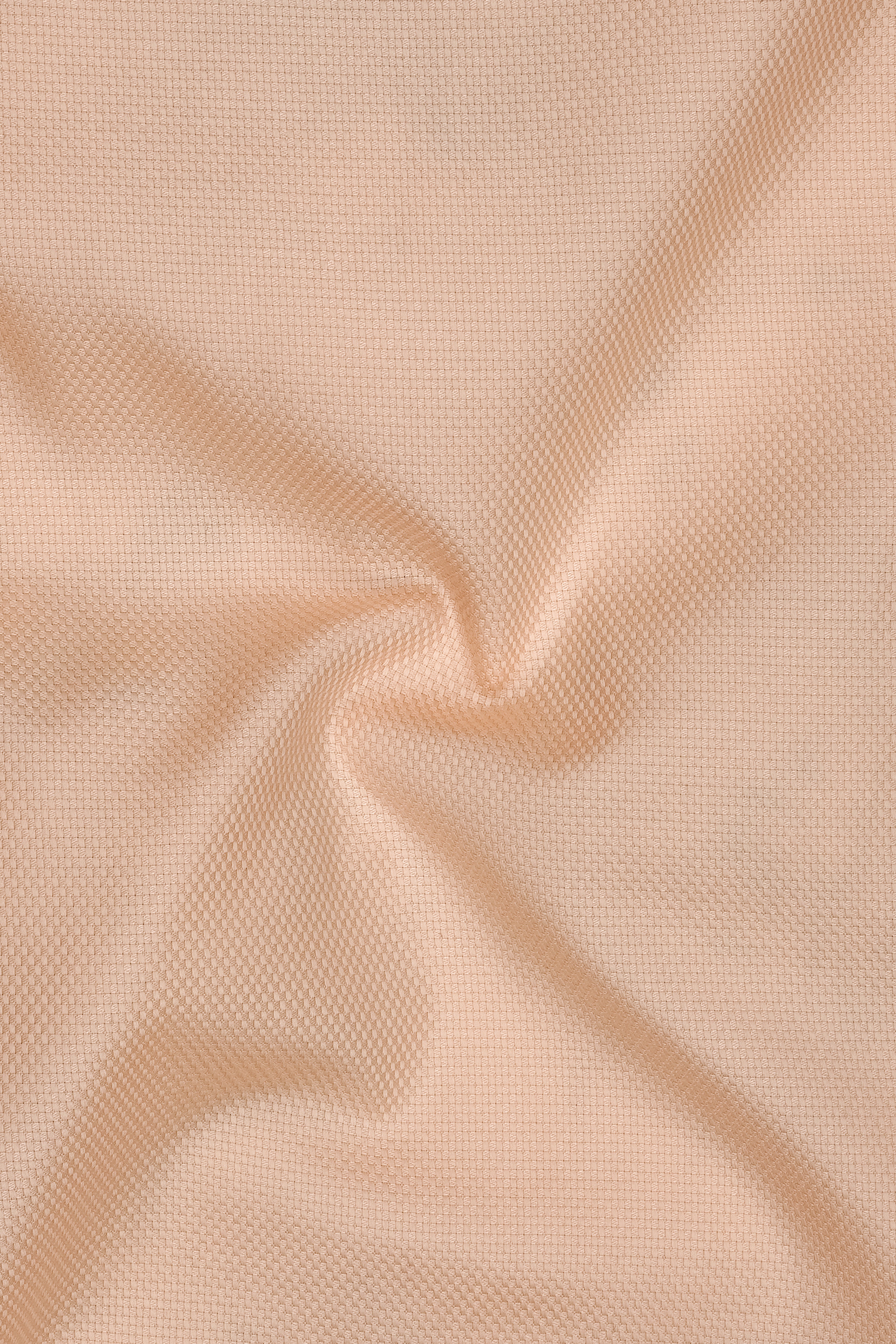 Veldt-Rodeo Dust Peach Dobby Textured Premium Giza Cotton White Cuff Collar Dress Shirt