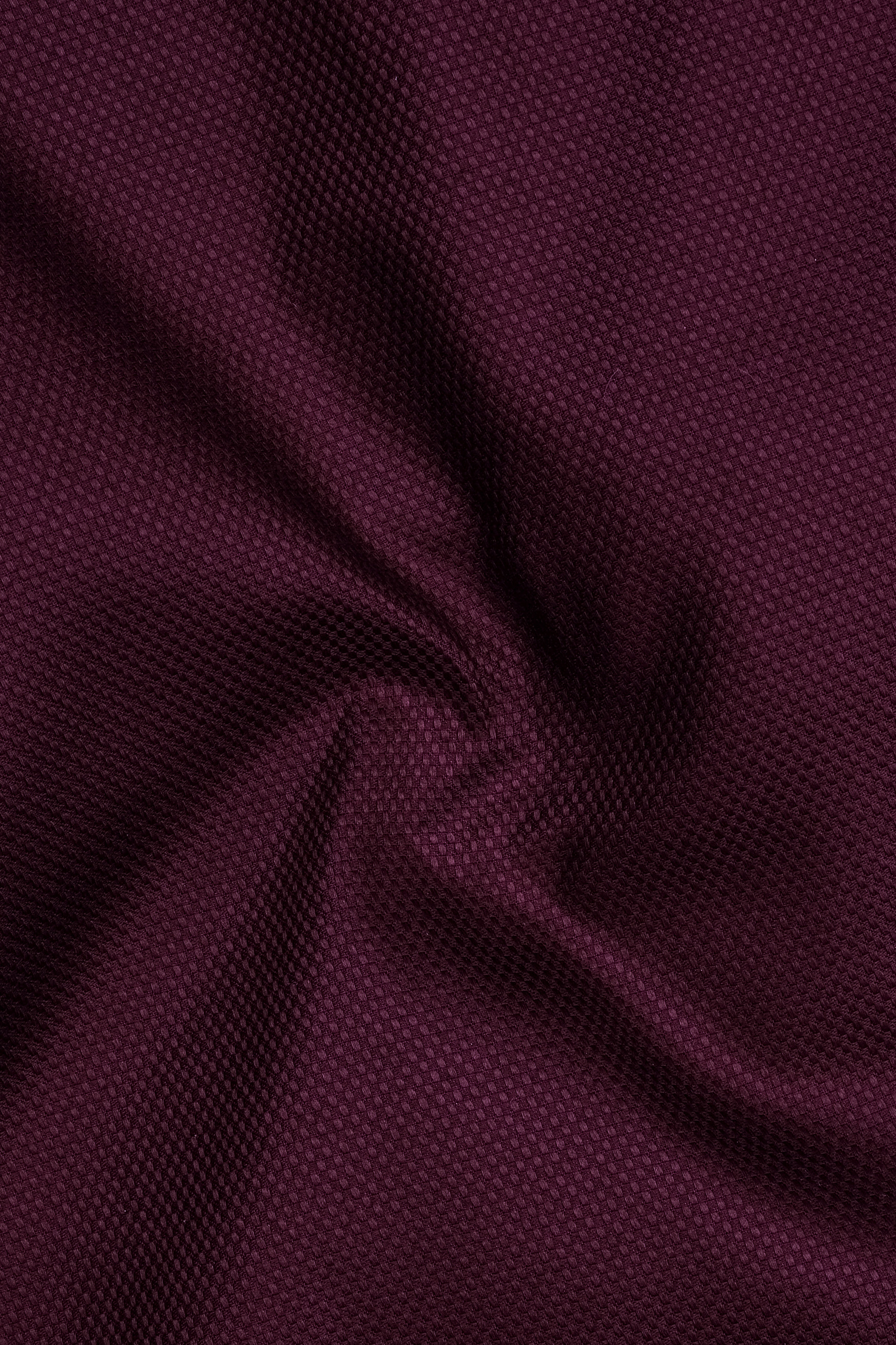 Violet-Crater Purple Dobby Textured Premium Giza Cotton White Cuff Collar Dress Shirt