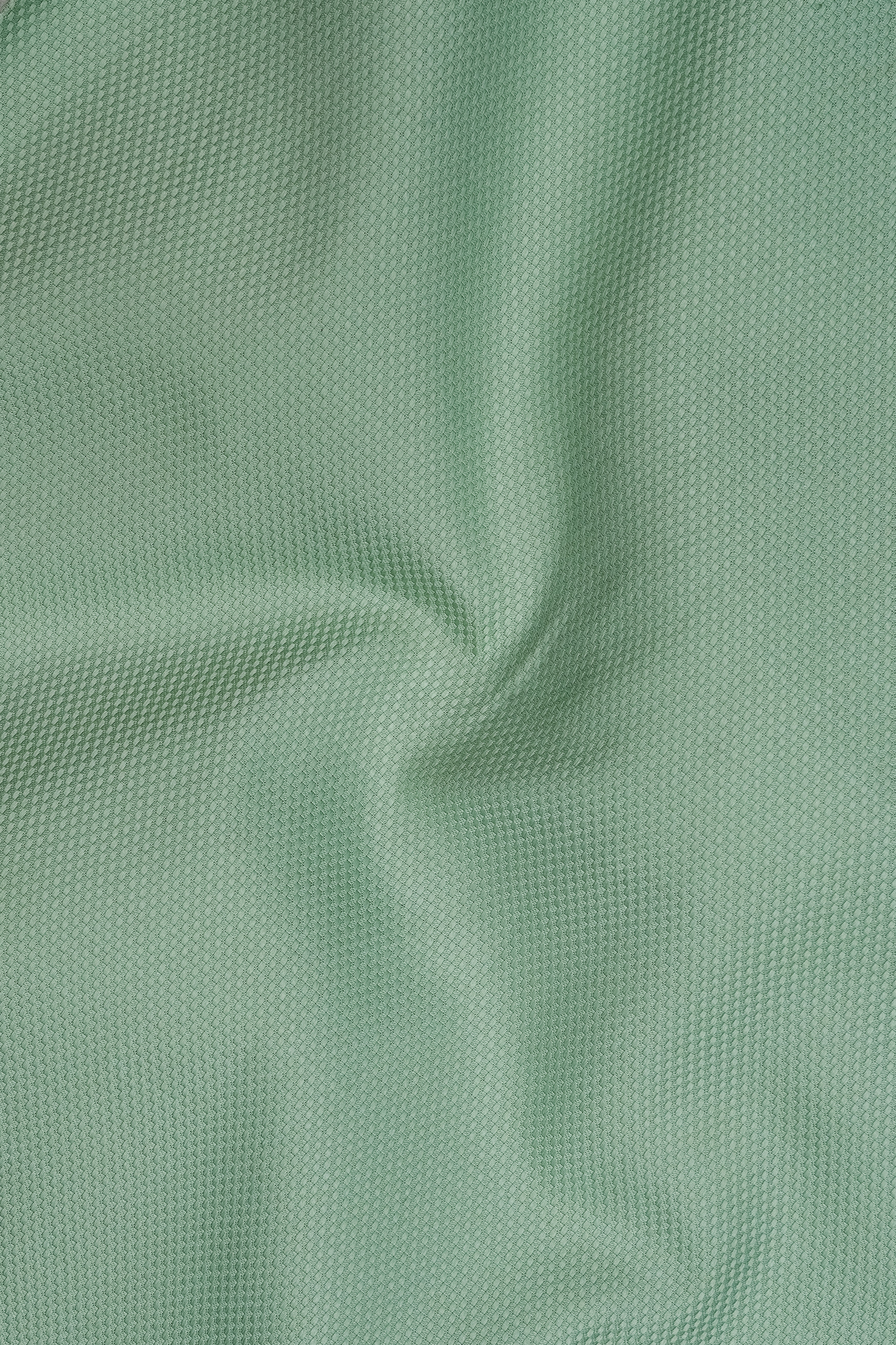 Crest-Cascade Green Dobby Textured Premium Giza Cotton Dress Shirt