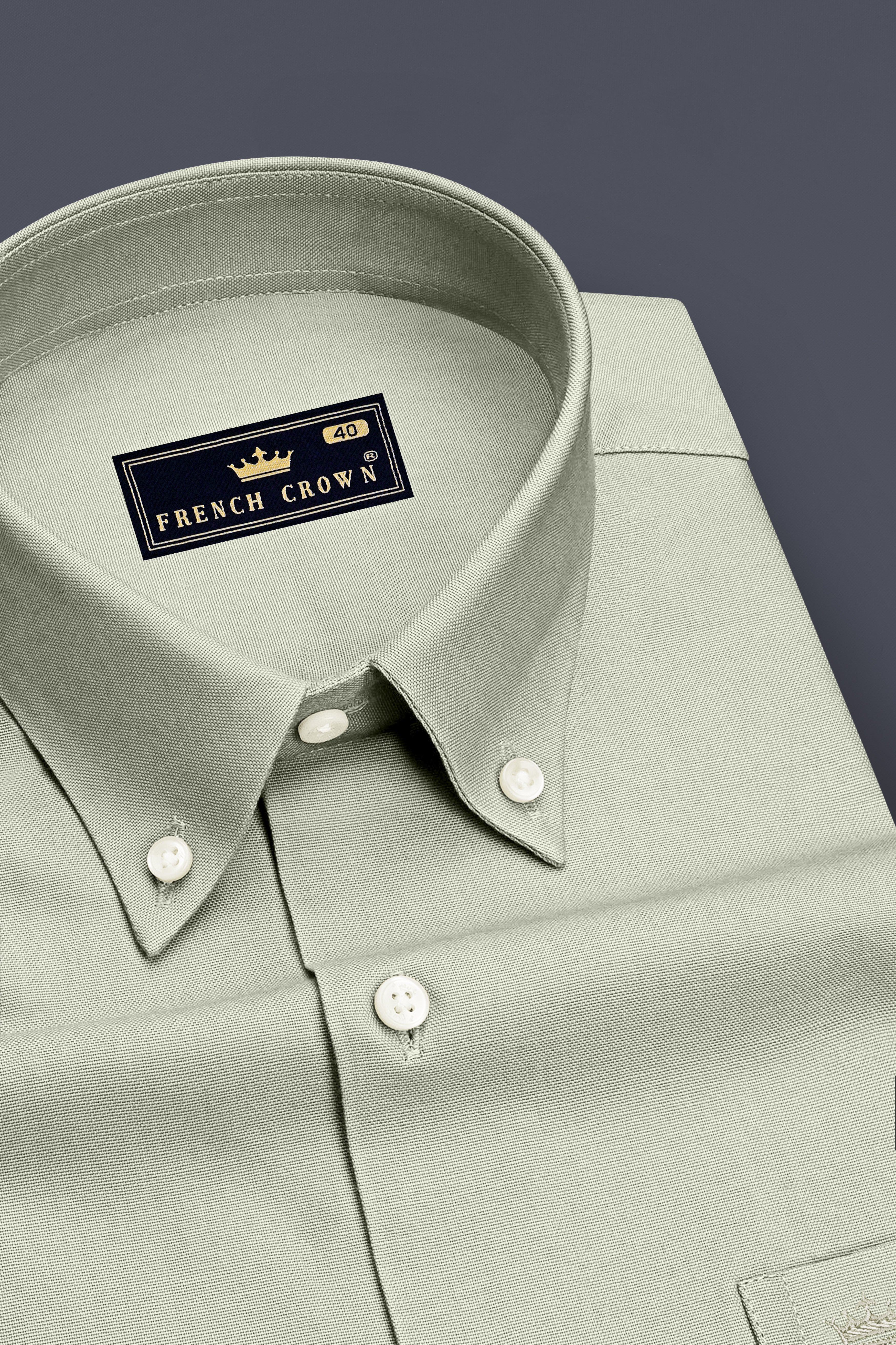 Cendro-Clay Ash Gray Oxford Premium Cotton Dress Button Down Shirt
