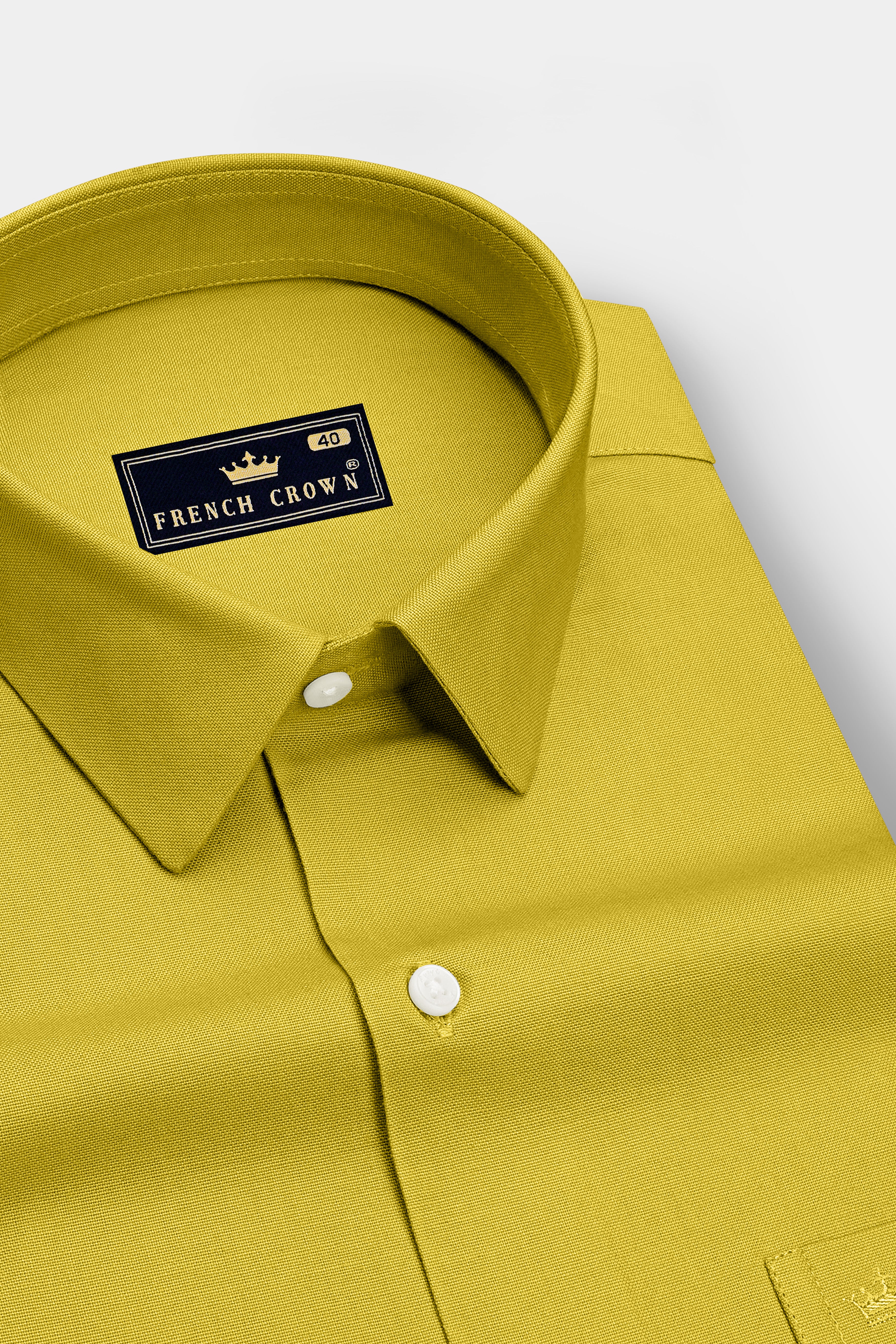 Auron-Mustard Yellow Oxford Premium Cotton Dress Shirt