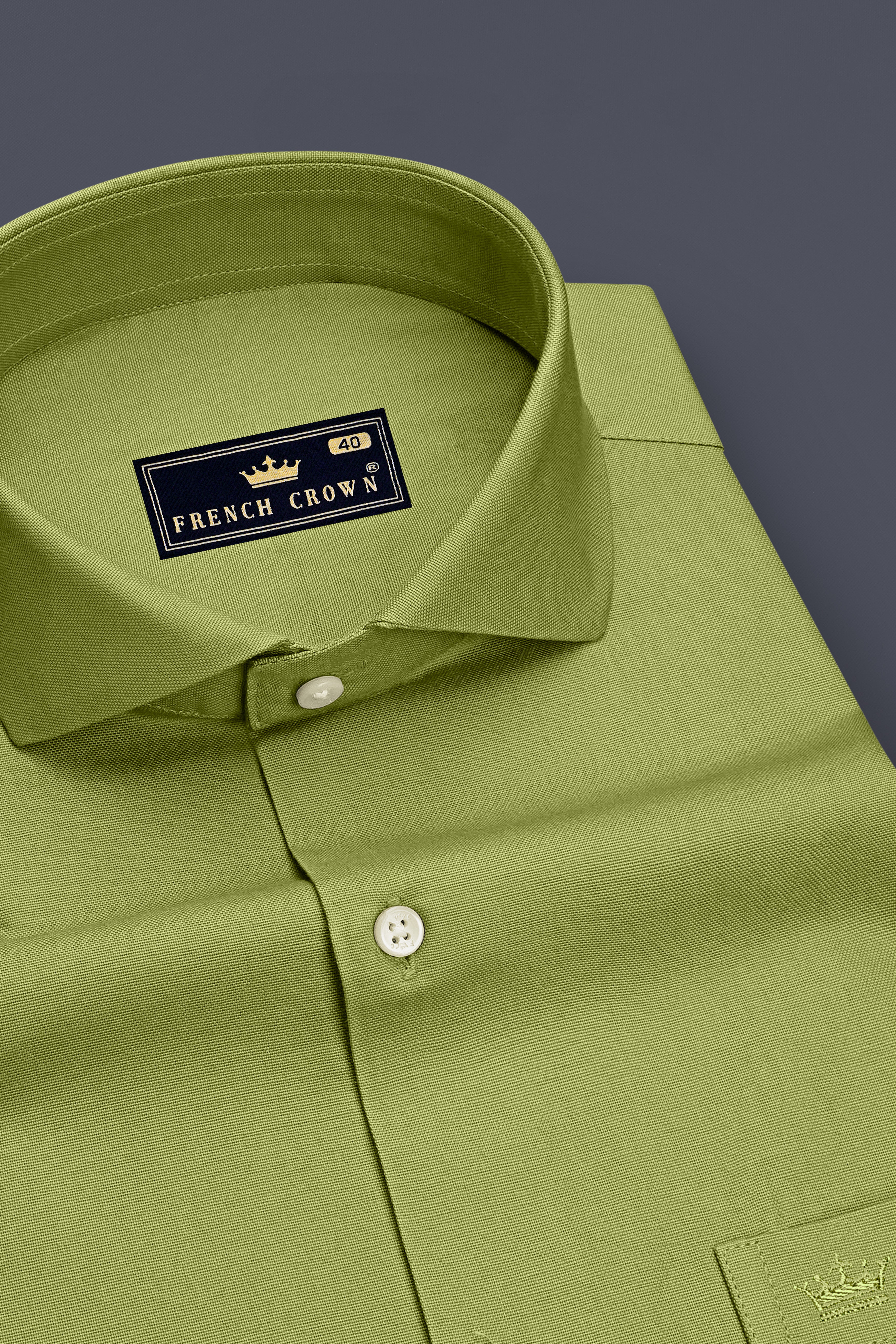 Mossen-Sycamore Green Oxford Premium Cotton Dress Cut Away Shirt