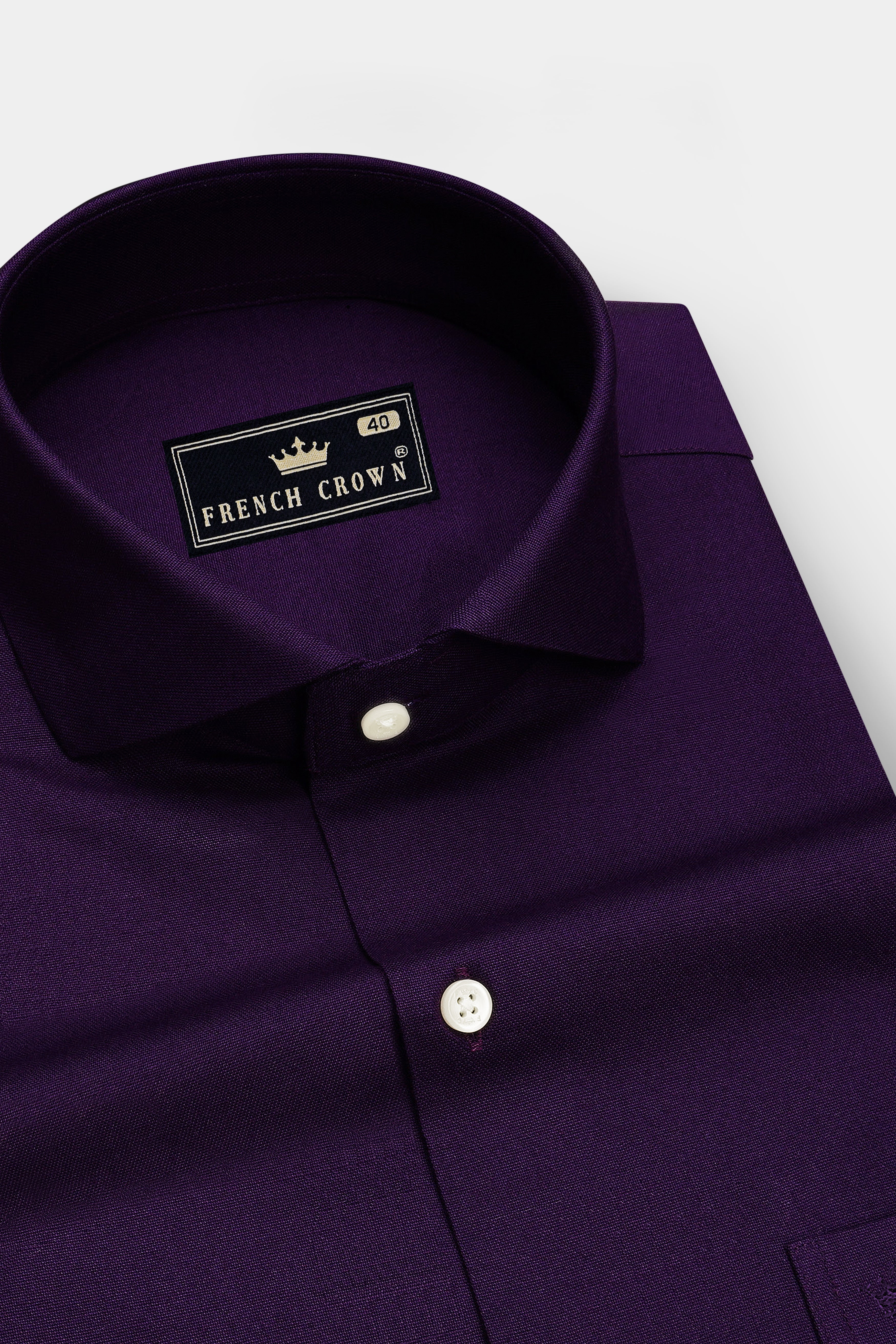 Violet-Revolver Purple Oxford Premium Cotton Dress Cut Away Shirt