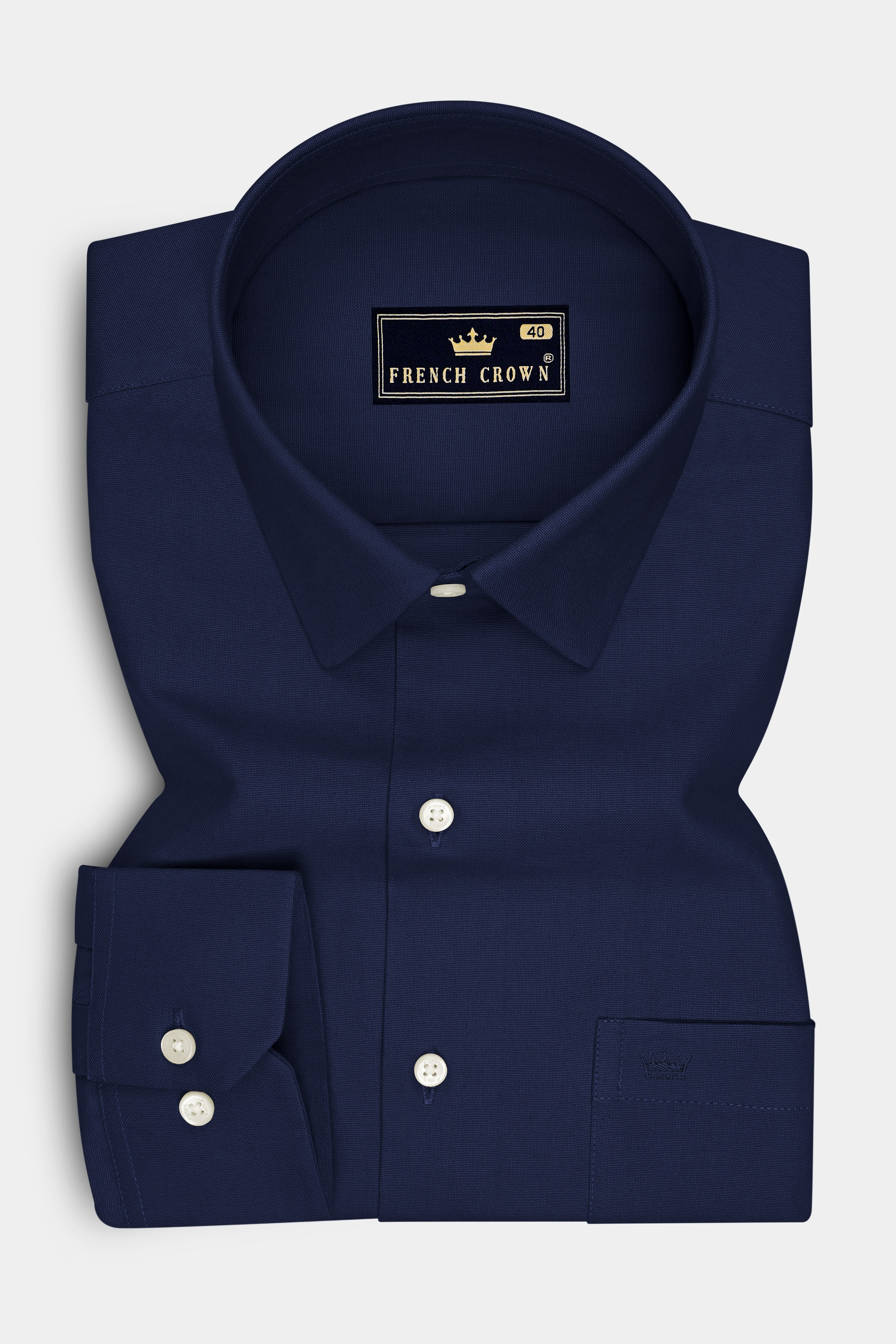 Noctis-Firefly Navy Oxford Premium Cotton Dress Shirt
