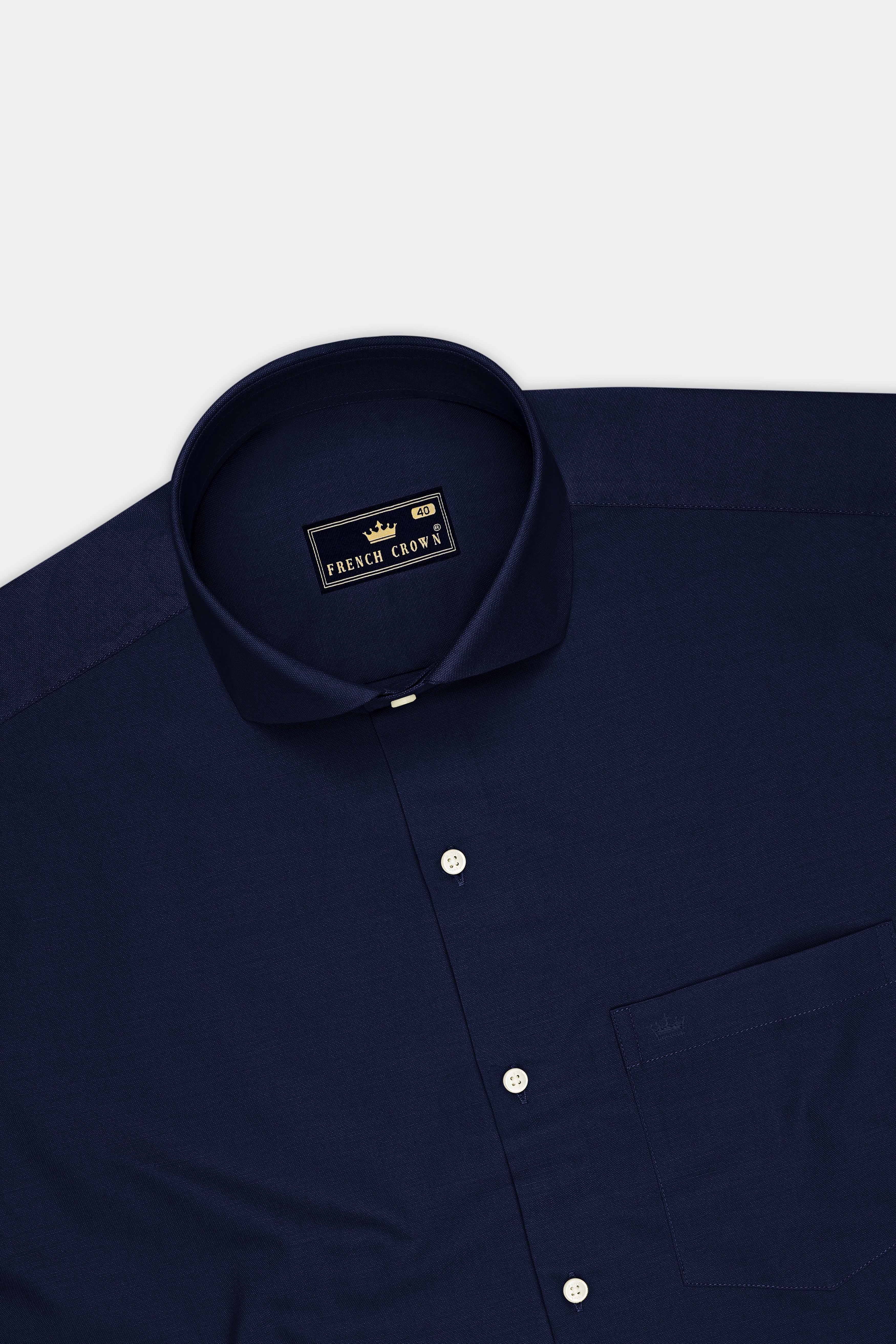 Noctis-Firefly Navy Oxford Premium Cotton Dress Cut Away Shirt