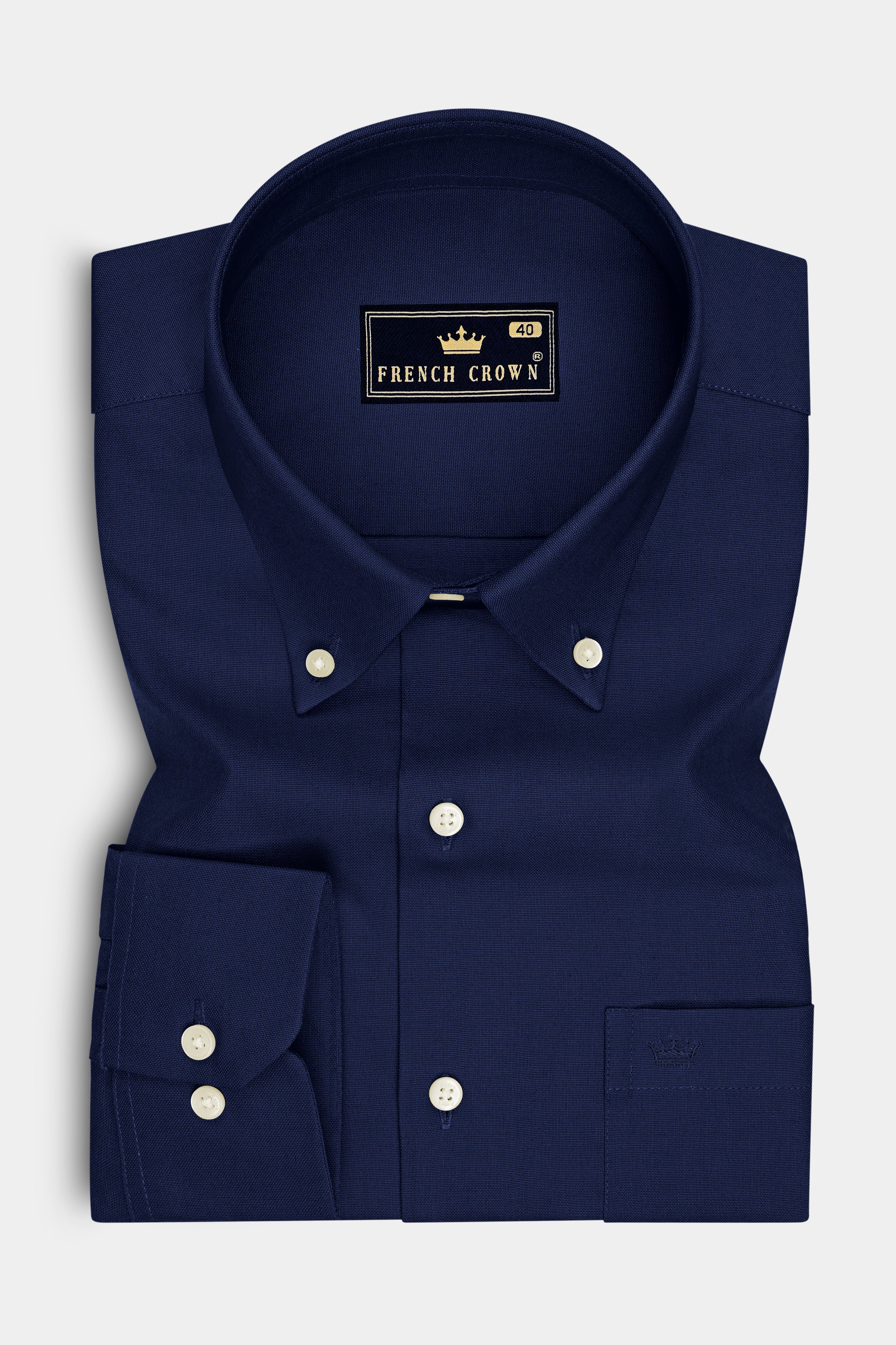 Noctis-Firefly Navy Oxford Premium Cotton Dress Button Down Shirt
