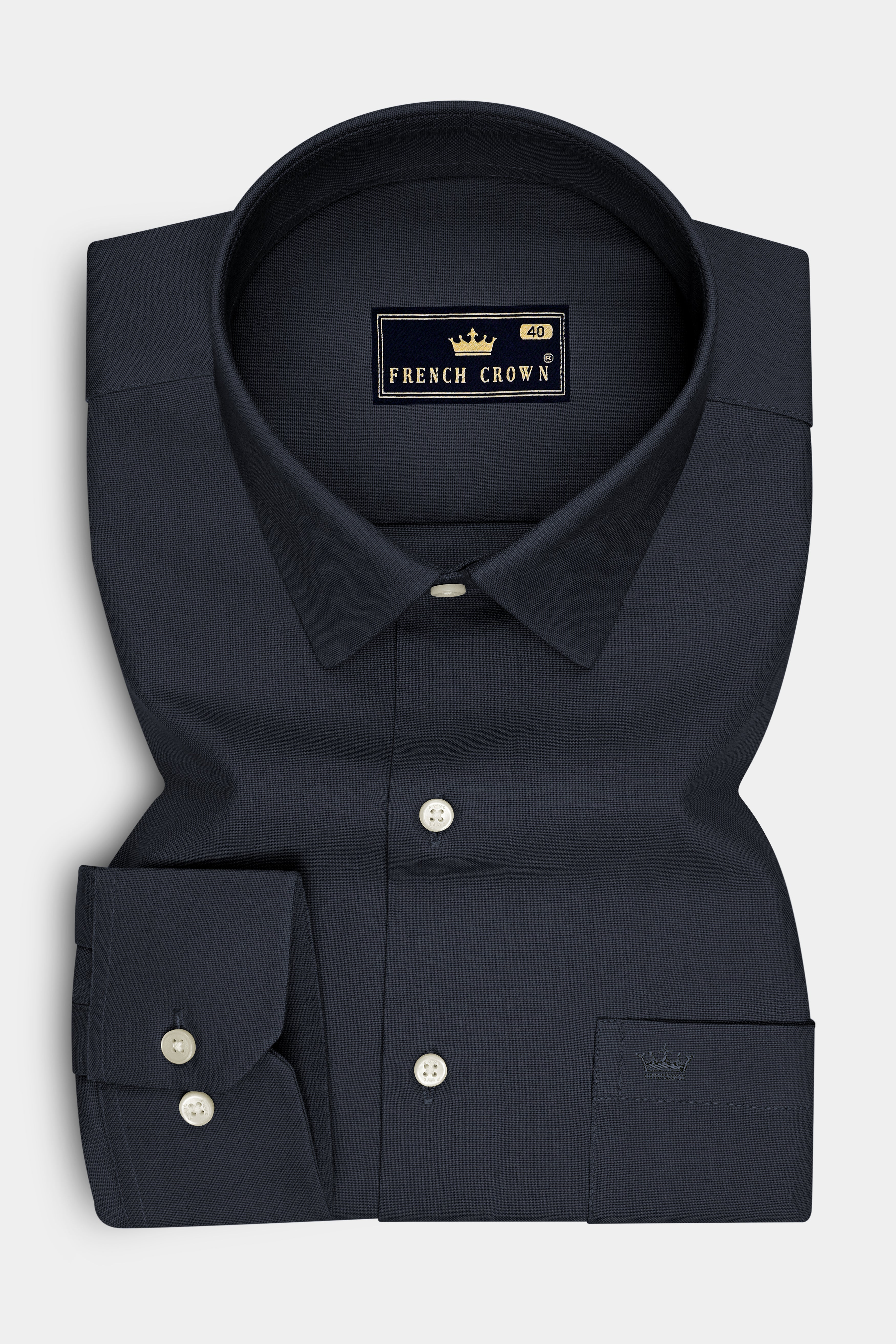 Slateon-Charcoal Grey Oxford Premium Cotton Dress Shirt