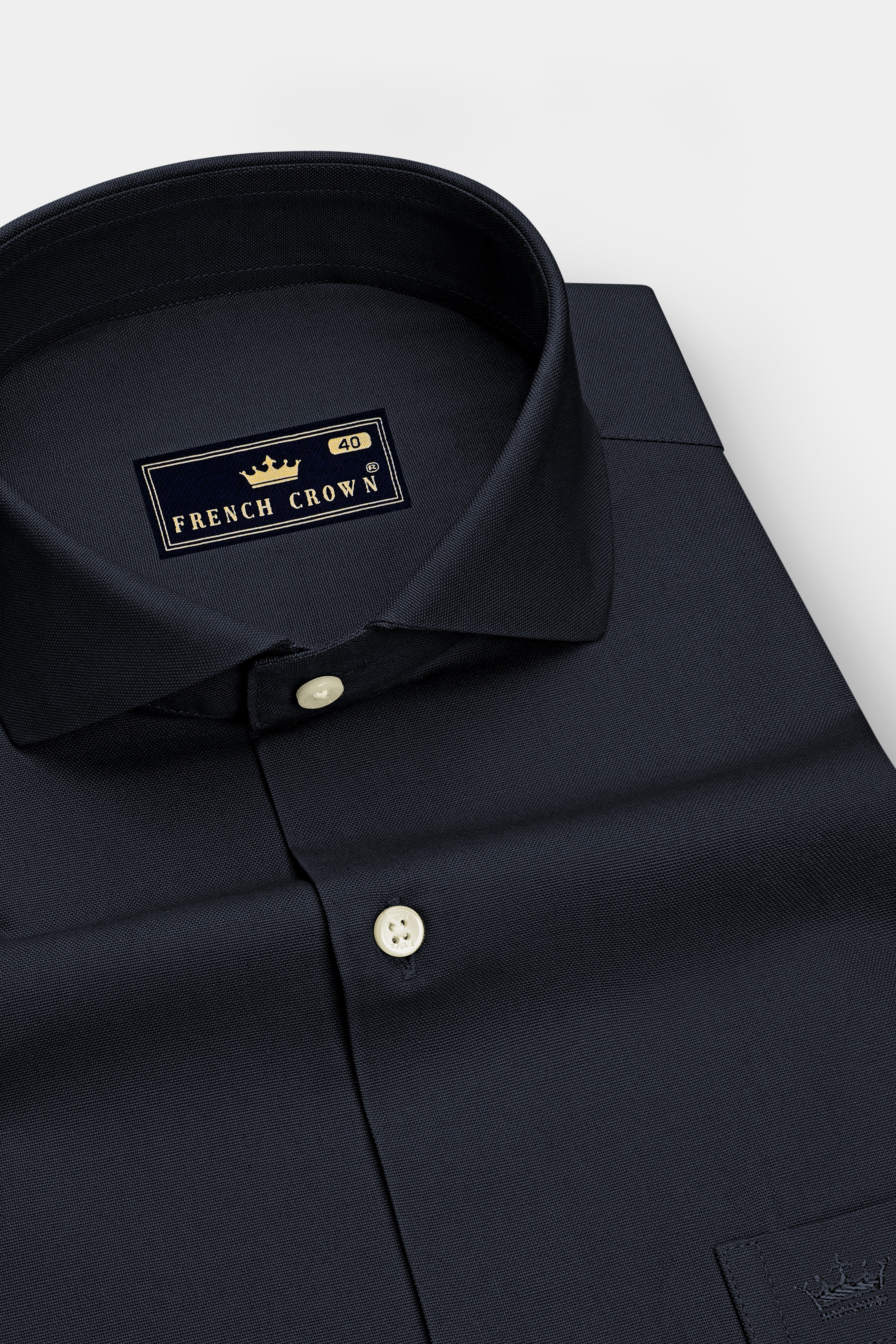 Slateon-Charcoal Grey Oxford Premium Cotton Dress Cut Away Shirt