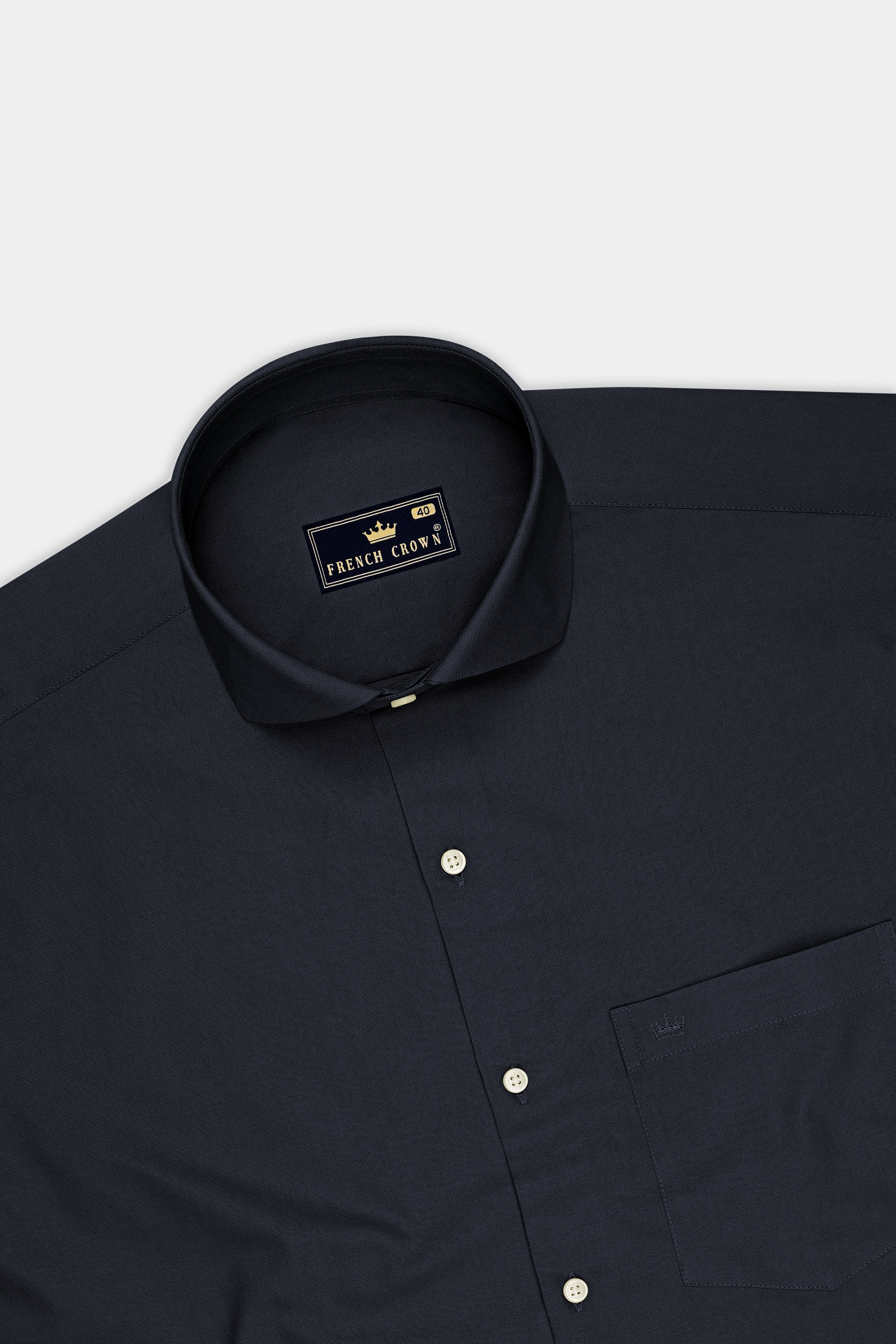 Slateon-Charcoal Grey Oxford Premium Cotton Dress Cut Away Shirt