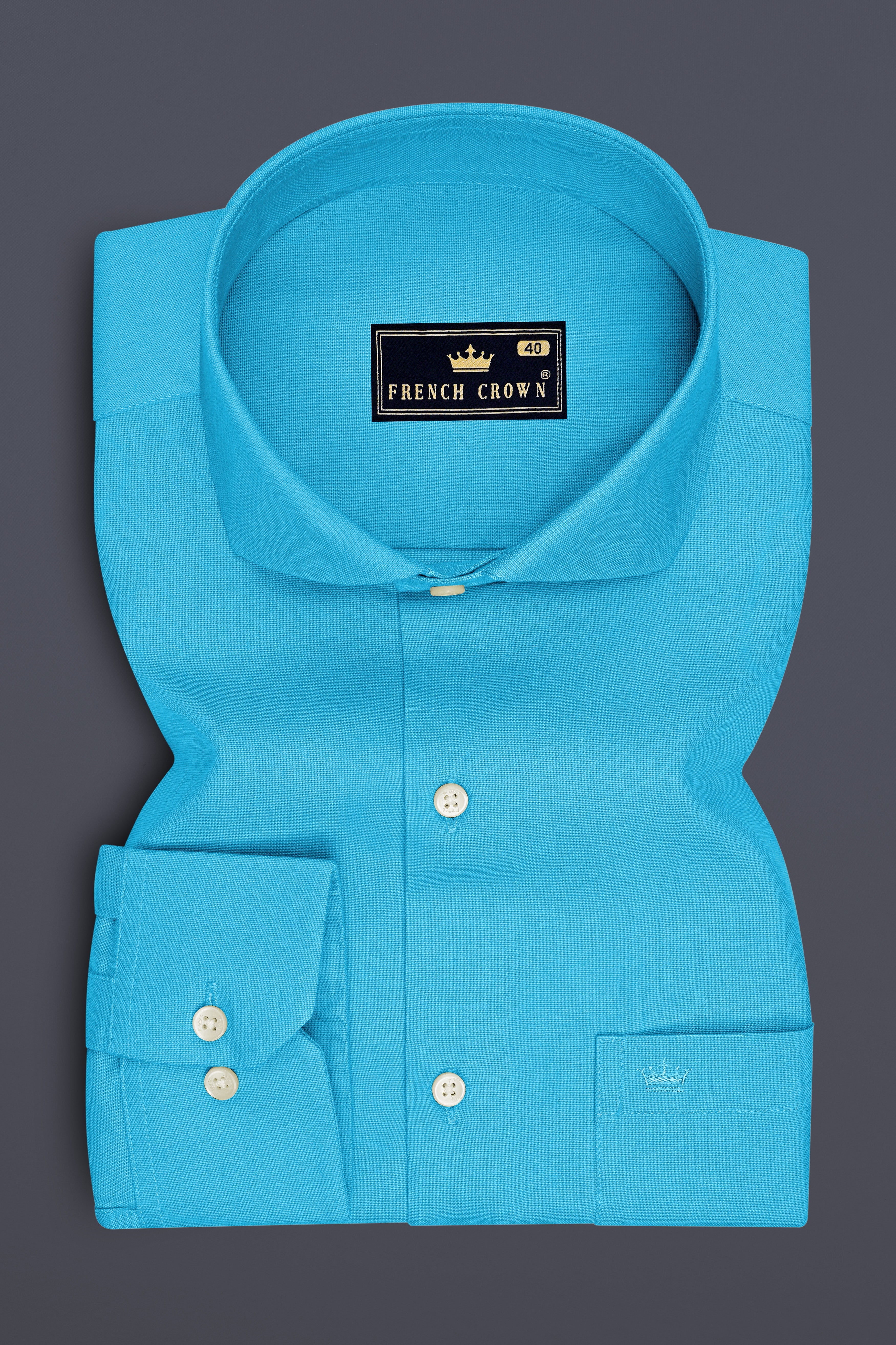 Maris-Jallyfish Blue Oxford Premium Cotton Dress Cut Away Shirt