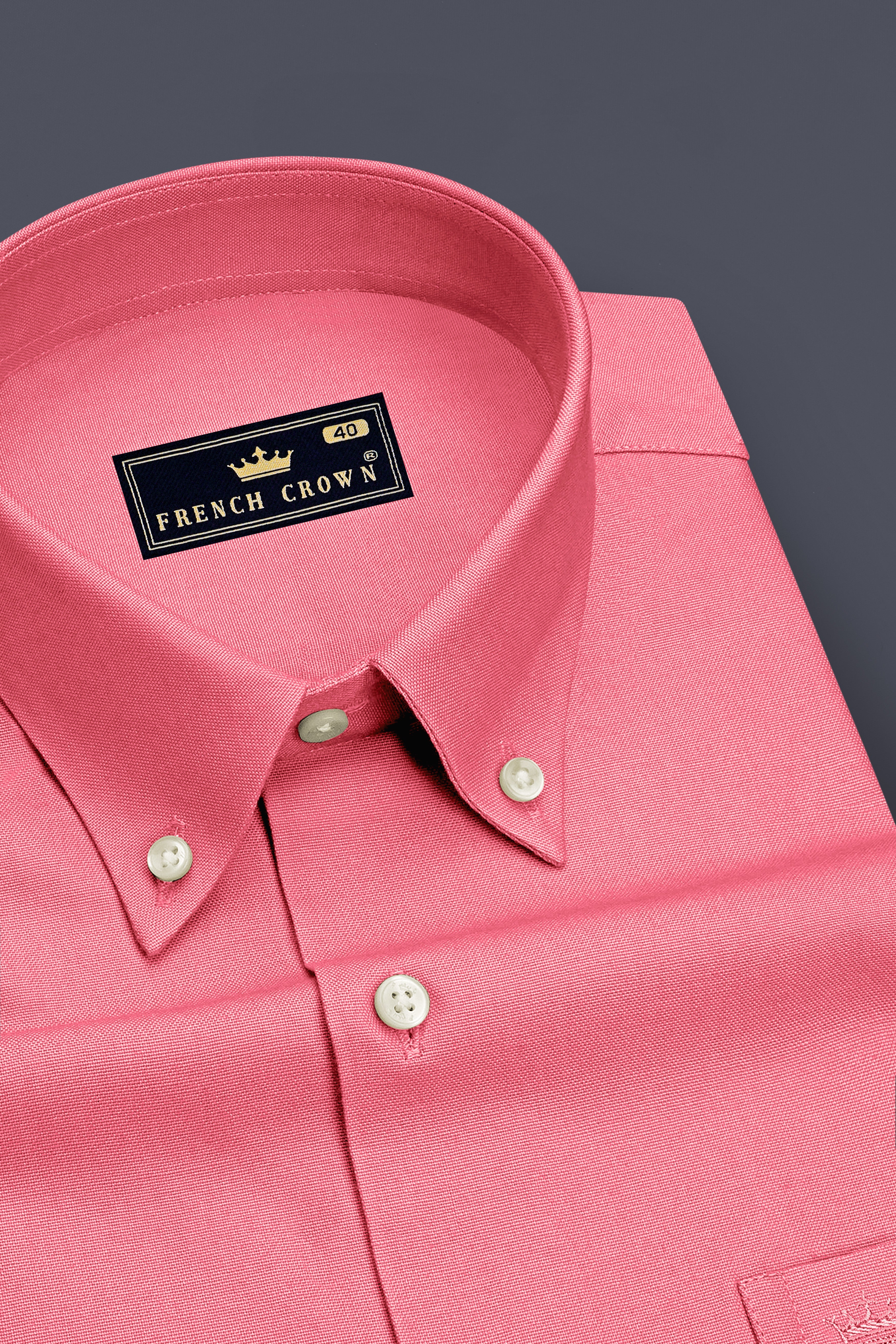 Pechelle-Geraldine Peach Oxford Premium Cotton Dress Button Down Shirt