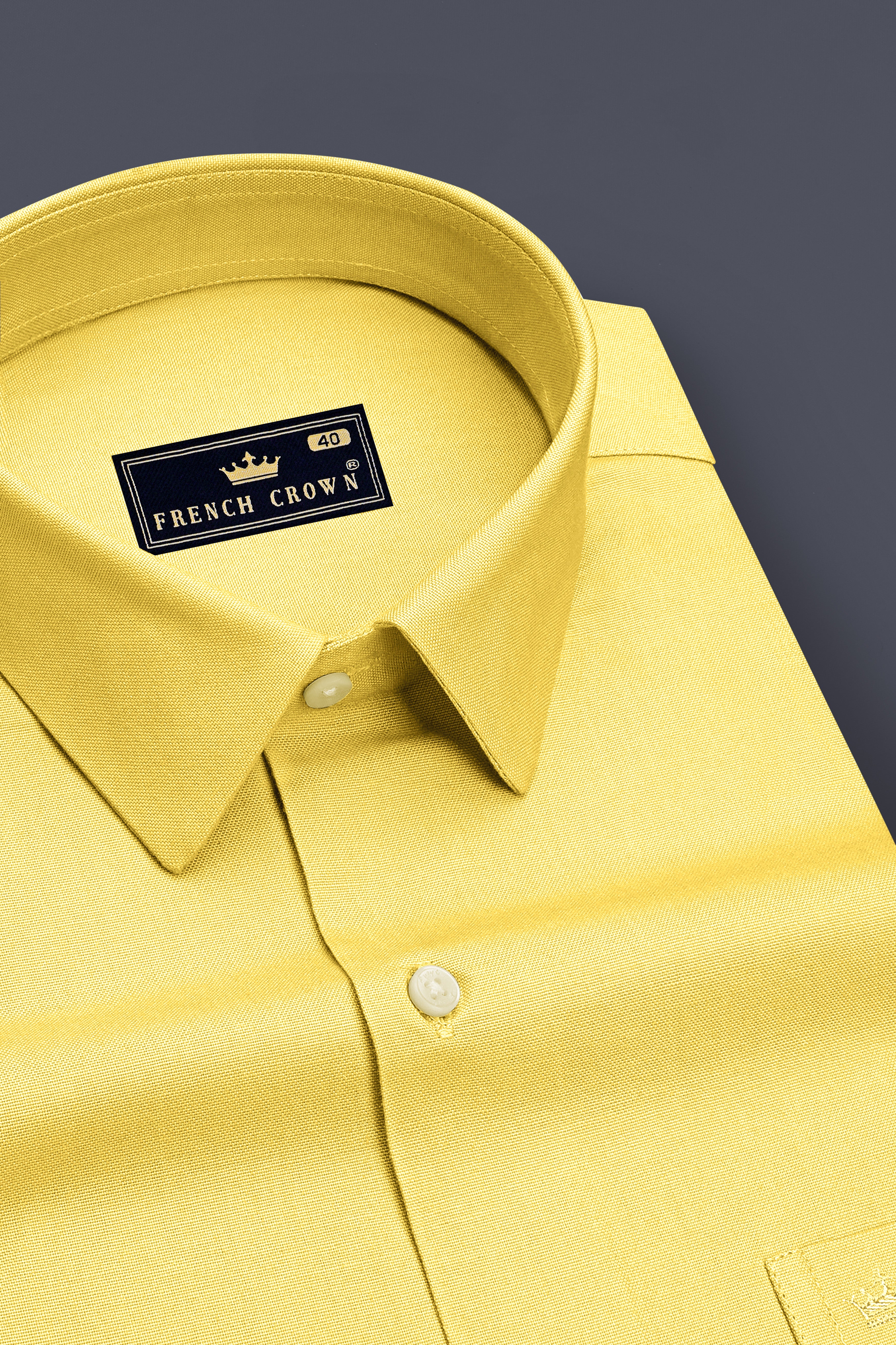 Soleil-Sunshine Yellow Oxford Premium Cotton Dress Shirt