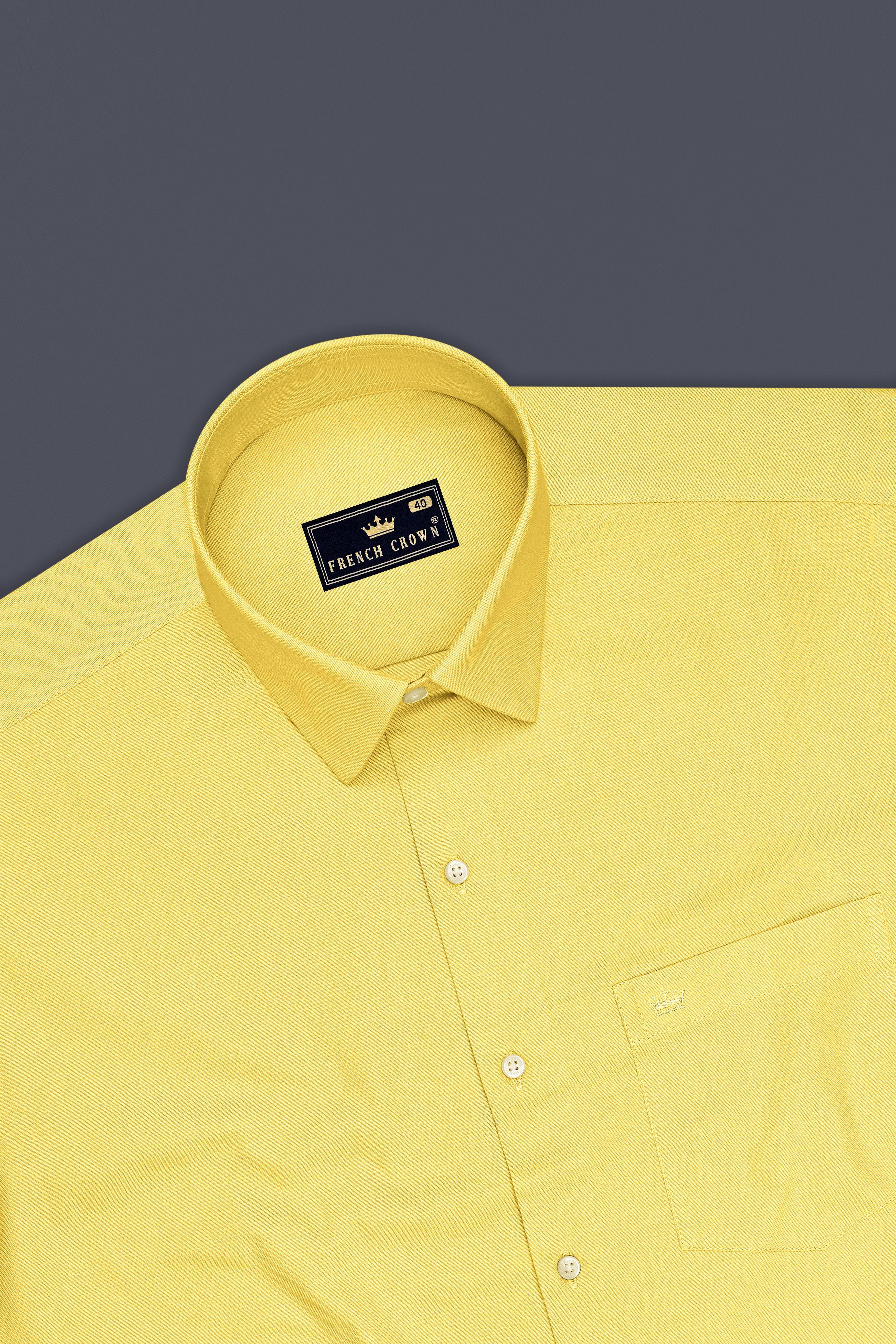 Soleil-Sunshine Yellow Oxford Premium Cotton Dress Shirt
